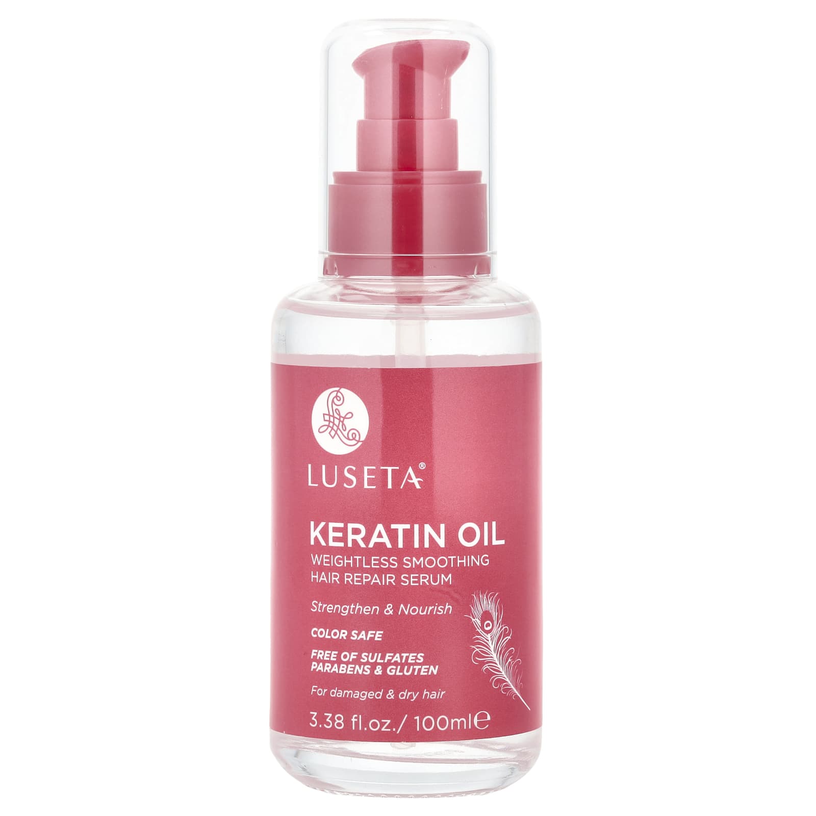 Luseta Beauty, Keratin Oil, Weightless Smoothing Hair Repair Serum, 3.38 fl oz (100 ml) - Image 1