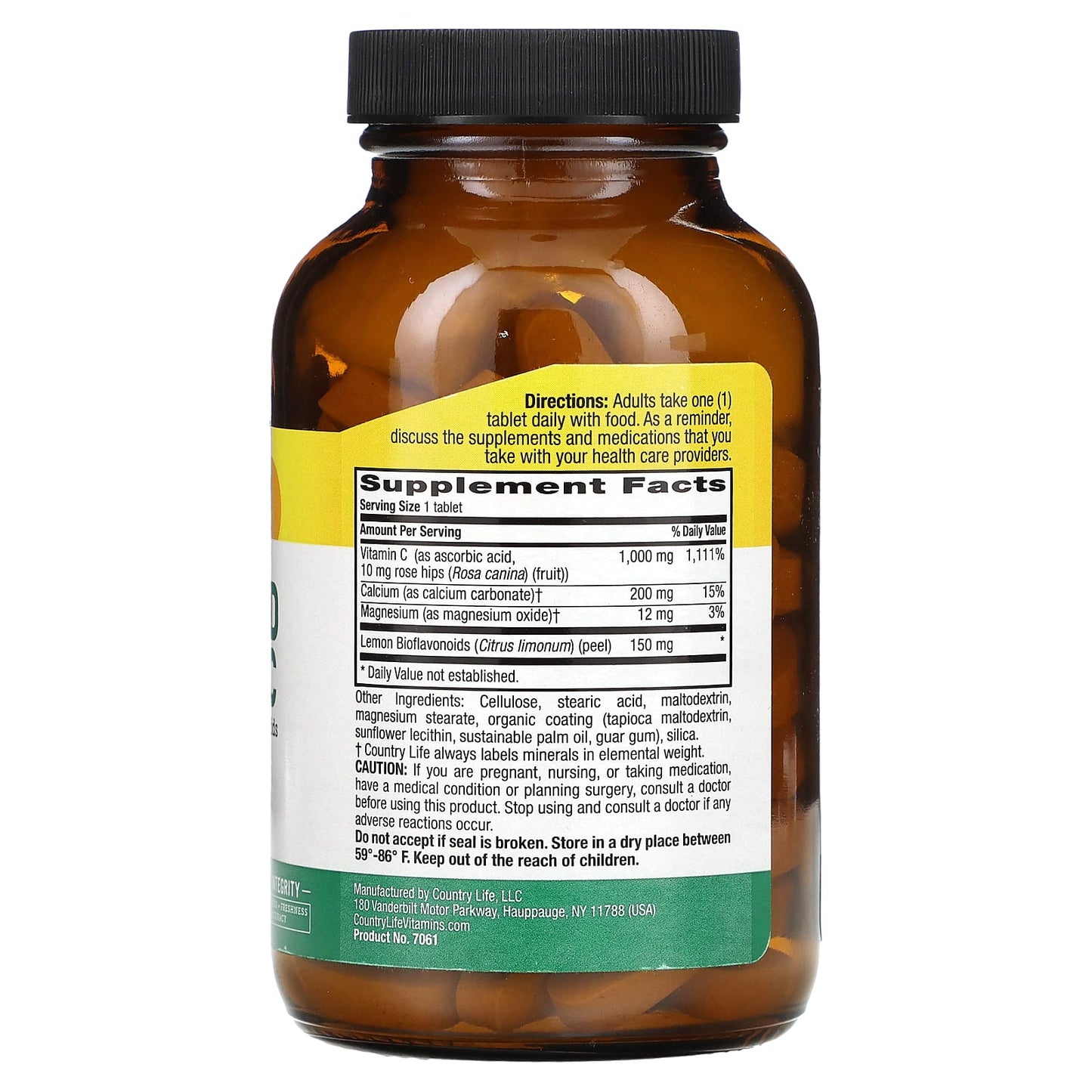 Country Life Buffered Vitamin C, 1000mg, Gluten-Free, 100 Tablets - Image 2