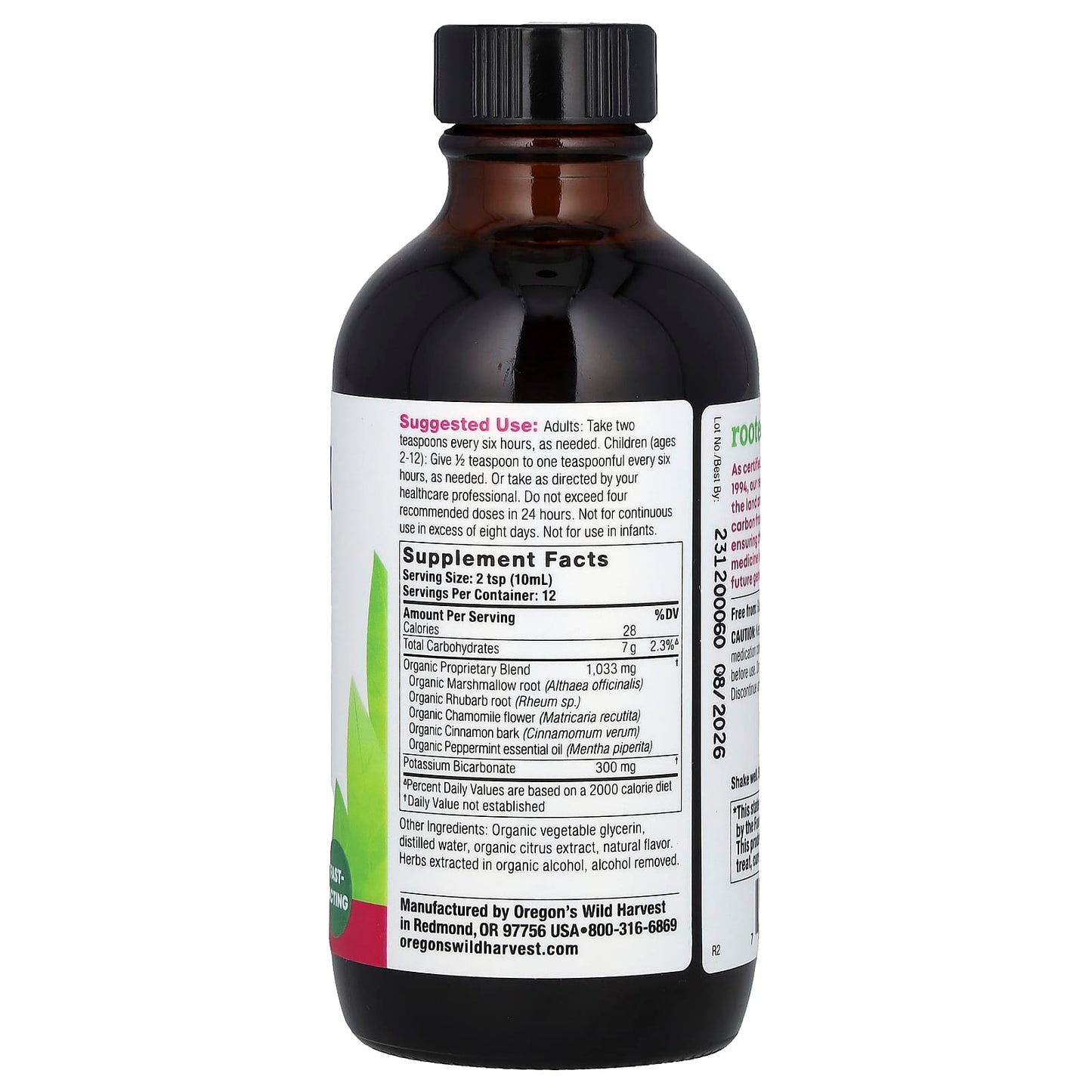Oregon's Wild Harvest, Stomach Soother™, Alcohol-Free, Peppermint, 4 fl oz (118 ml) - Image 2