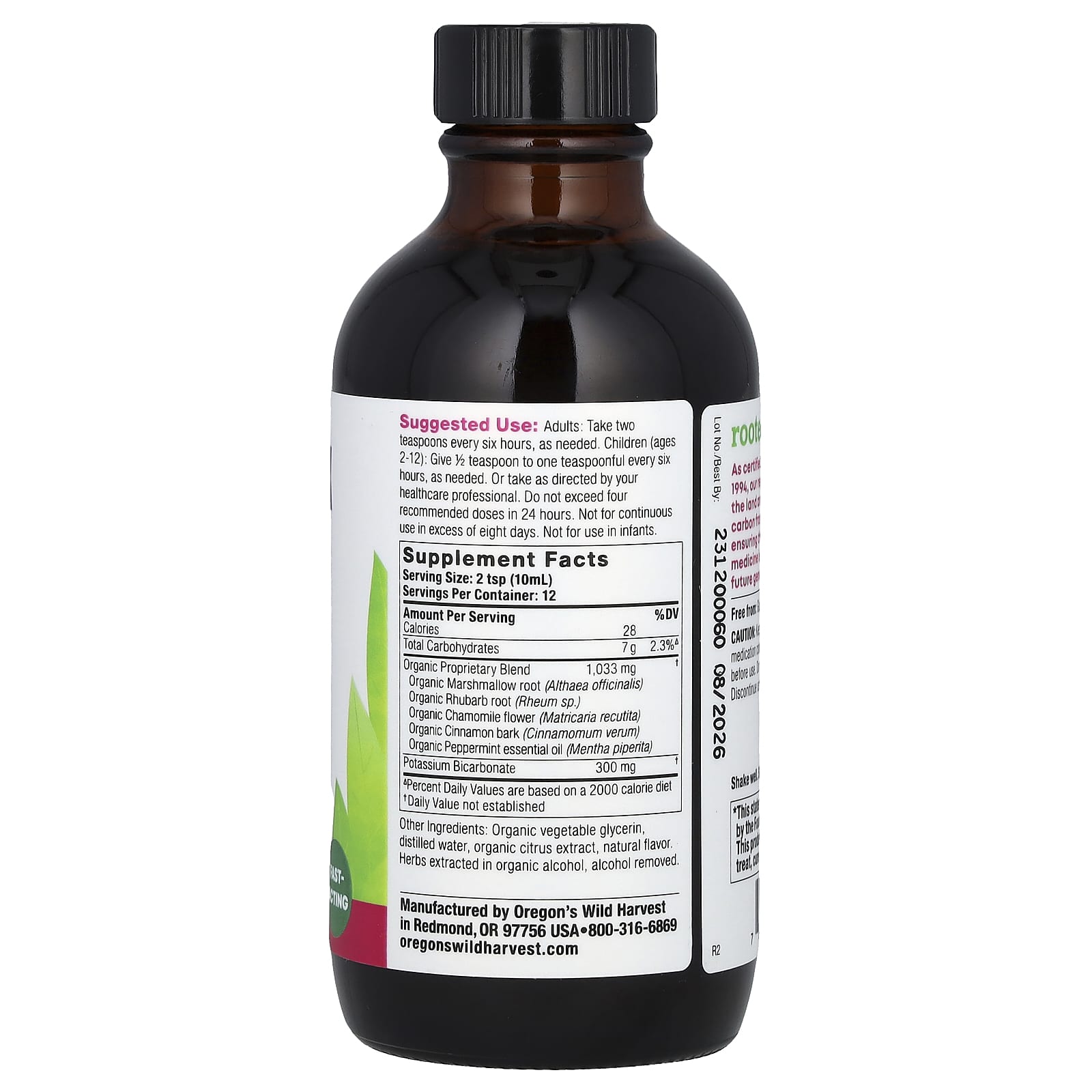 Oregon's Wild Harvest, Stomach Soother™, Alcohol-Free, Peppermint, 4 fl oz (118 ml) - Image 2
