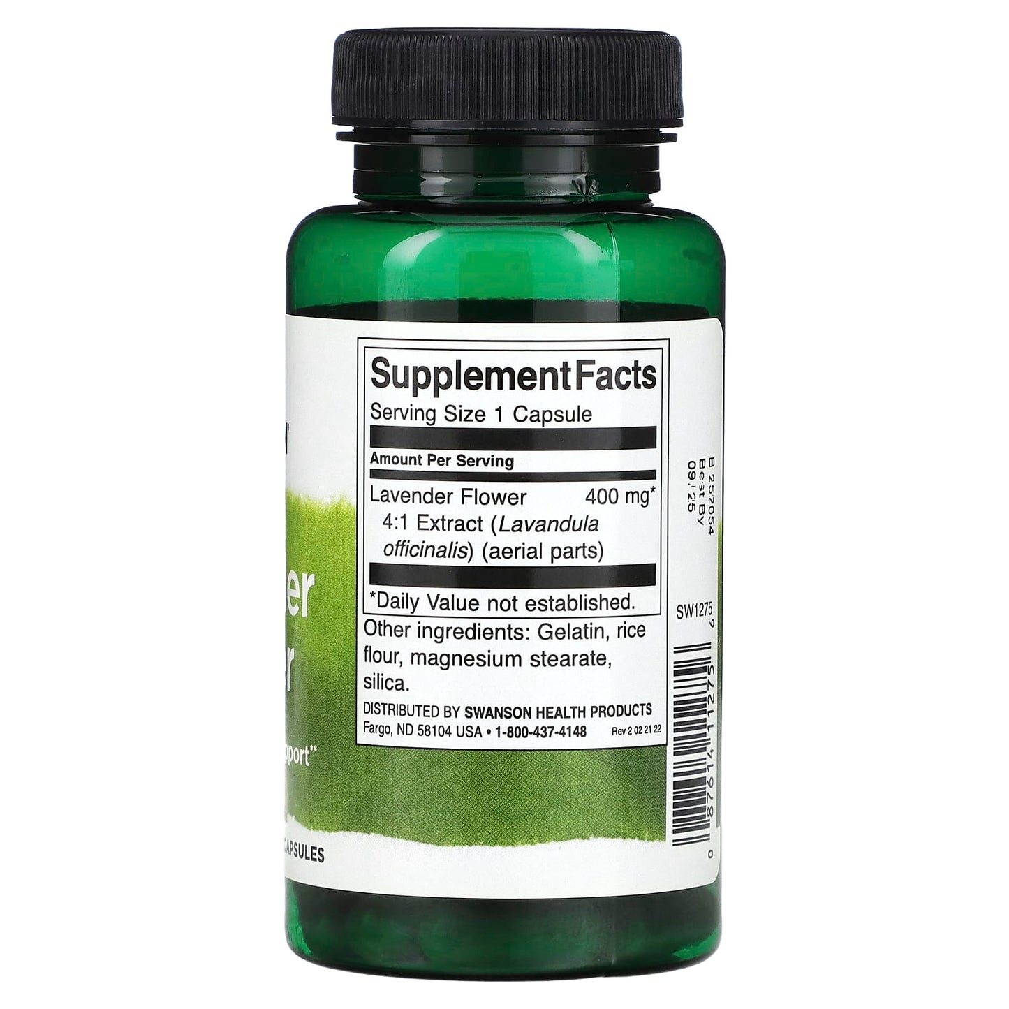 Swanson, Lavender Flower, 400 mg, 60 Capsules - Image 2