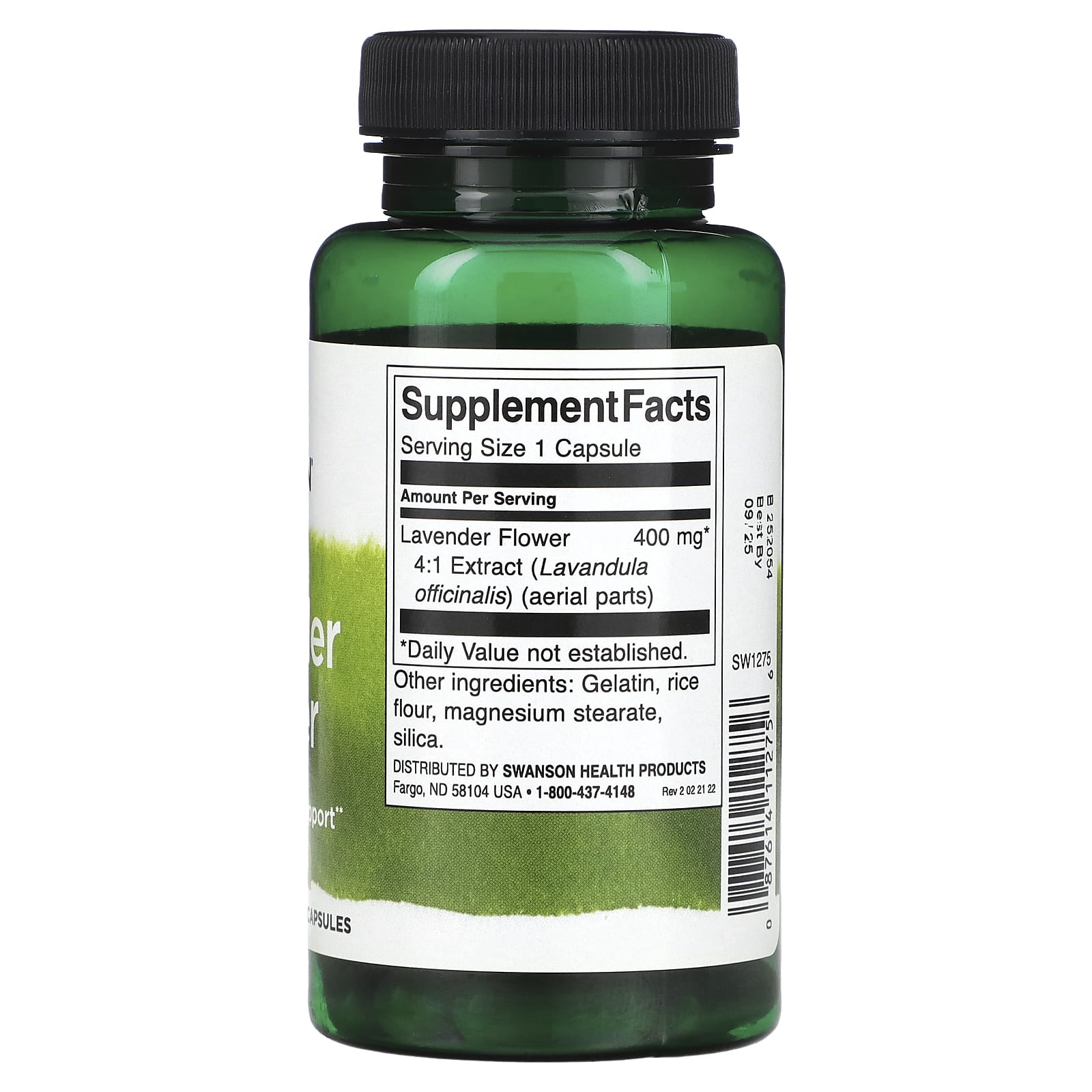 Swanson, Lavender Flower, 400 mg, 60 Capsules - Image 2