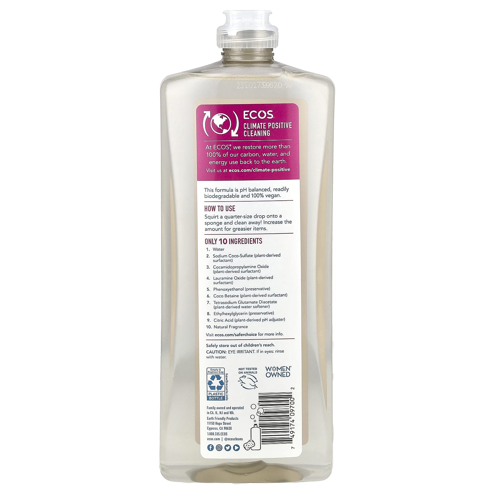Eco-Friendly Dish Soap, Almond Scent, 25 fl oz, Non-Toxic, Cruelty-Free - Image 2