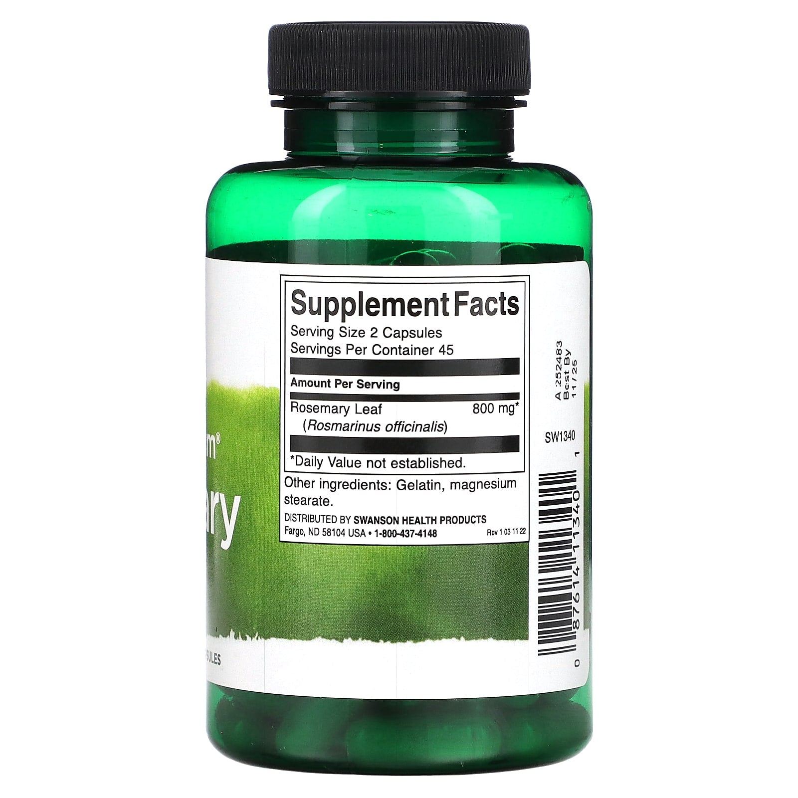 Swanson, Full Spectrum Rosemary, 400 mg, 90 Capsules - Image 2