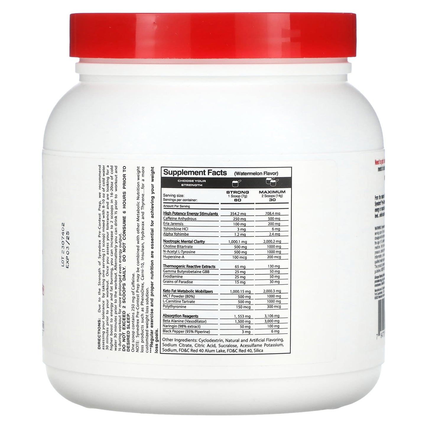 Metabolic Nutrition, Synedrex, Pre-Contest Prep, Watermelon, 14.8 oz (420 g) - Image 2