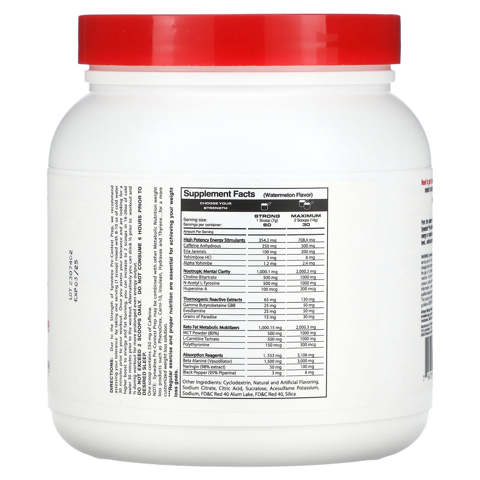 Metabolic Nutrition, Synedrex, Pre-Contest Prep, Watermelon, 14.8 oz (420 g) - Image 2