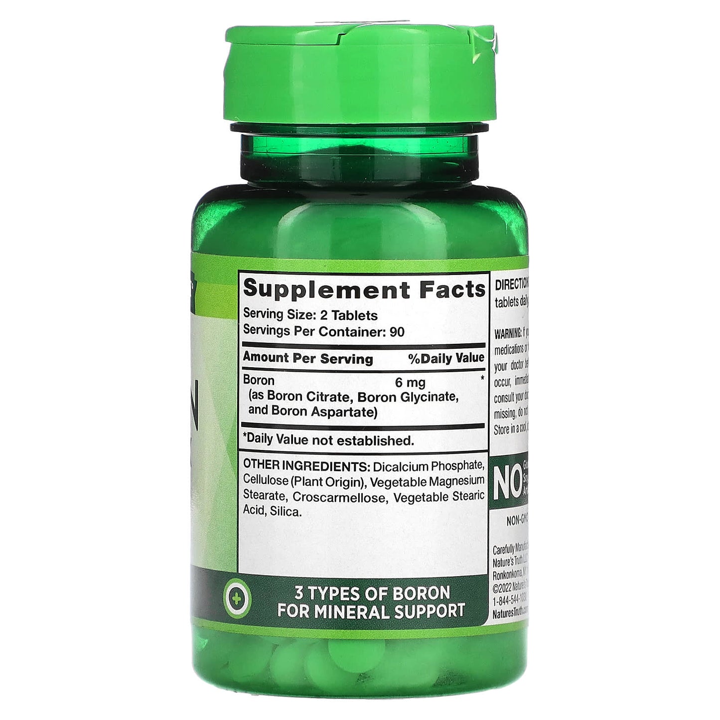 Nature's Truth, Triple Action Boron Complex, 180 Tablets (3 mg per Tablet) - Image 2