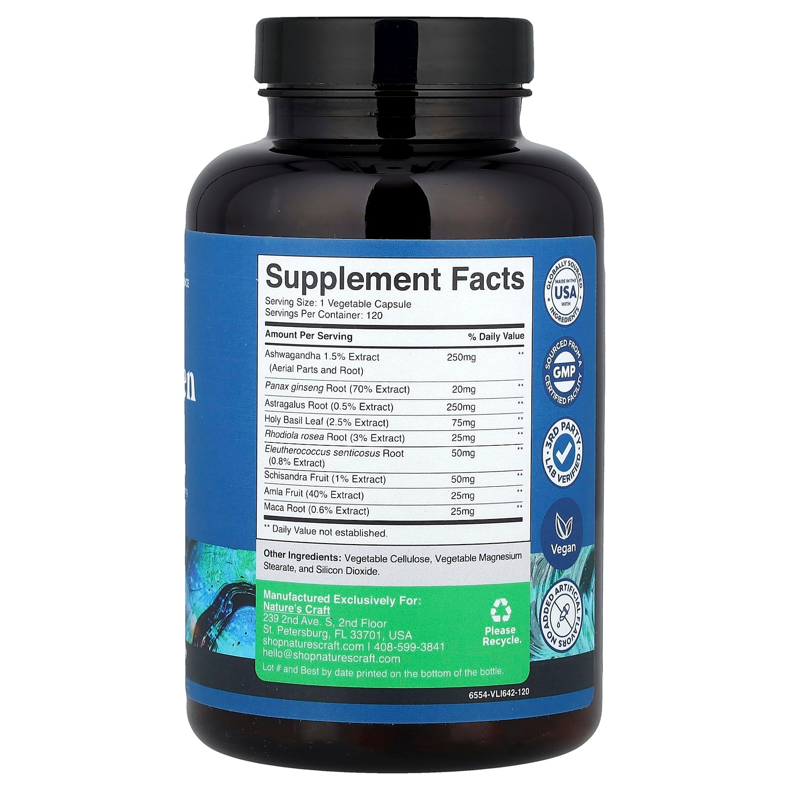 Nature's Craft, Adaptogen Blend, 120 Capsules - Image 2
