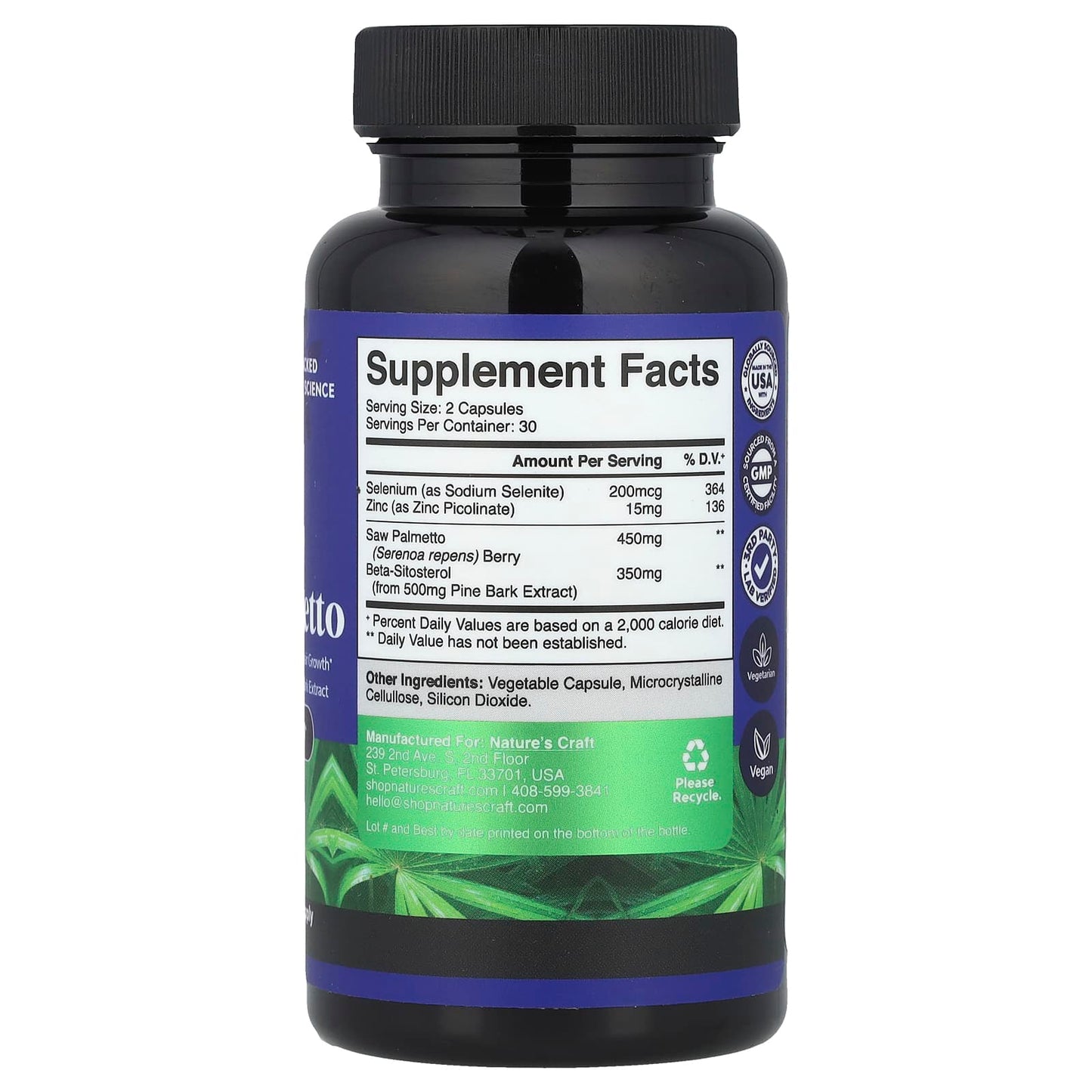 Nature's Craft, Men's Saw Palmetto, 60 Capsules - Image 2