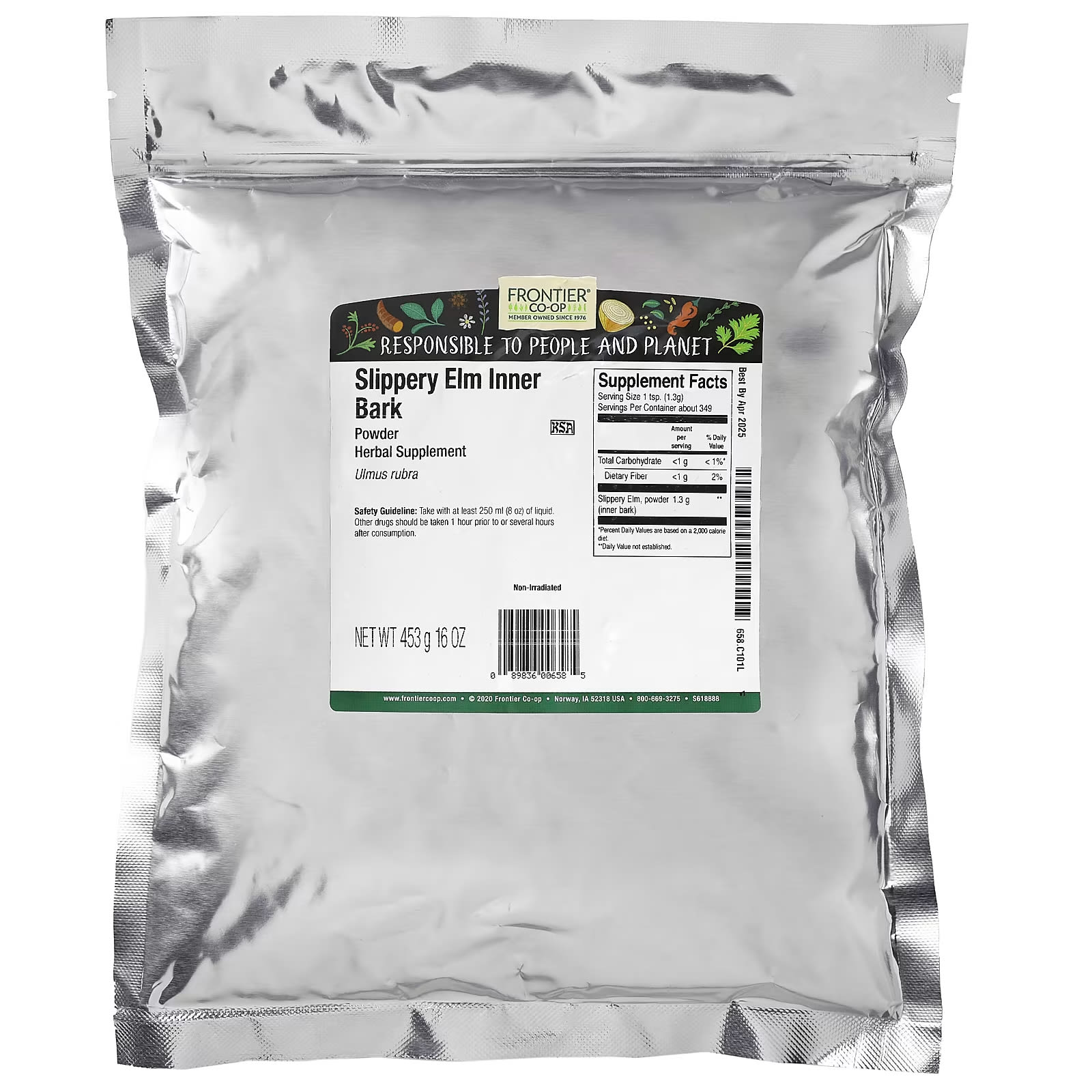 Slippery Elm Inner Bark Powder by Frontier Co-op - Natural Remedy 16 oz - Image 2