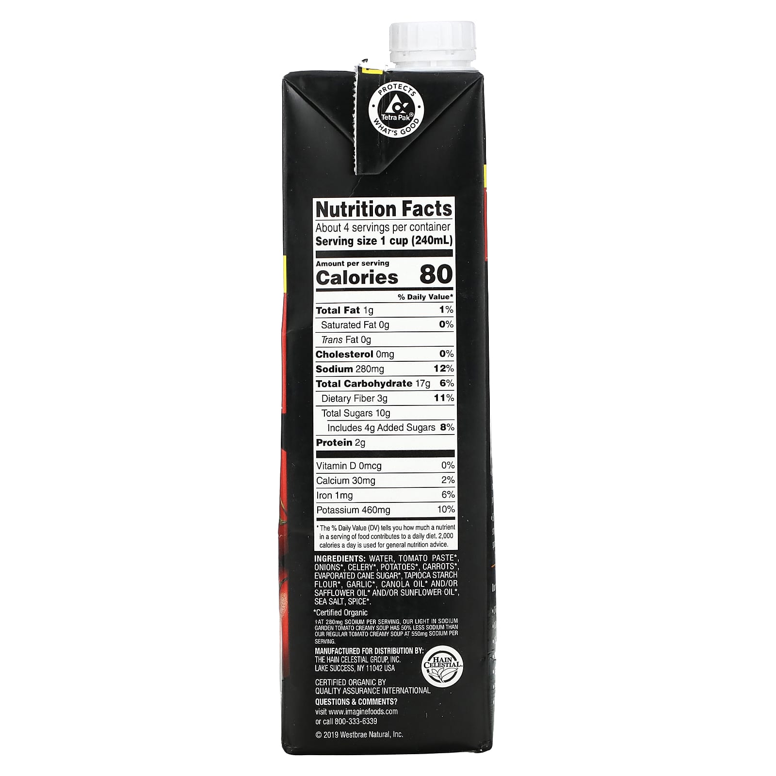 Imagine Soups Organic Garden Tomato Creamy Soup - Low Sodium & USDA Organic - Image 2