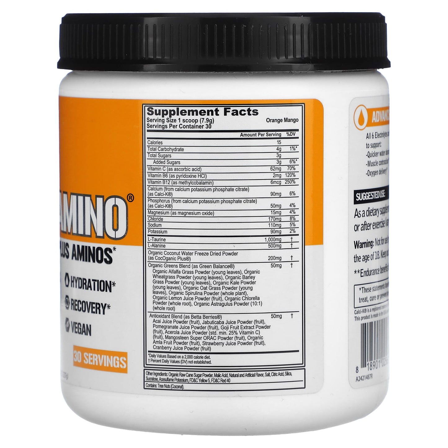 EVLution Nutrition HydrAmino Orange Mango Electrolyte Drink - Image 2