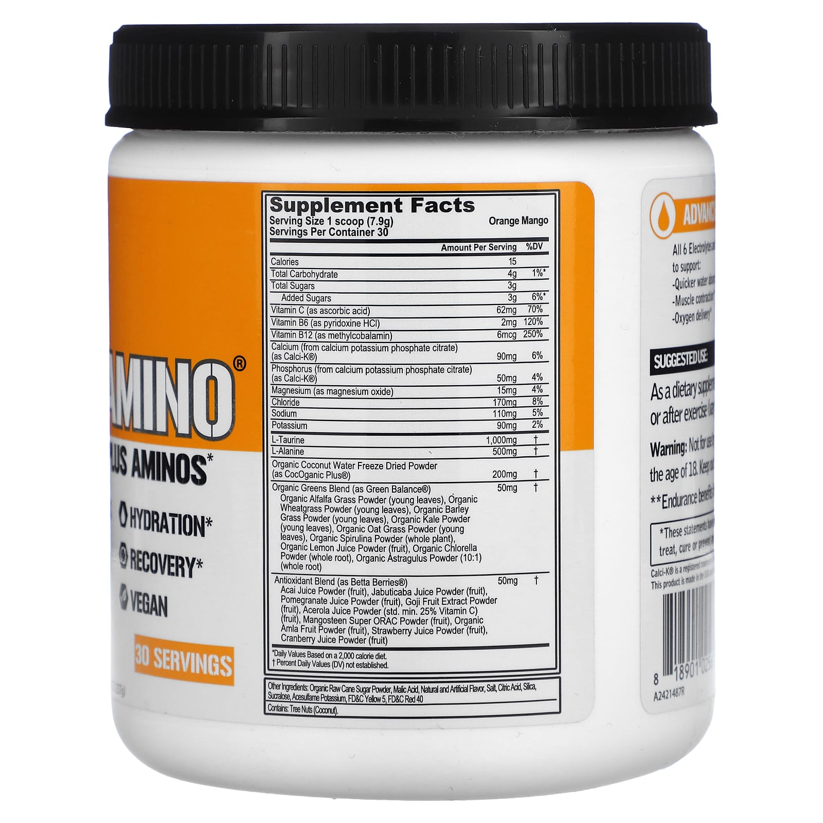 EVLution Nutrition HydrAmino Orange Mango Electrolyte Drink - Image 2