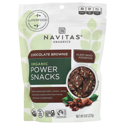 Navitas Organics, Organic Power Snacks, Chocolate Brownie, 8 oz (227 g) - Image 1