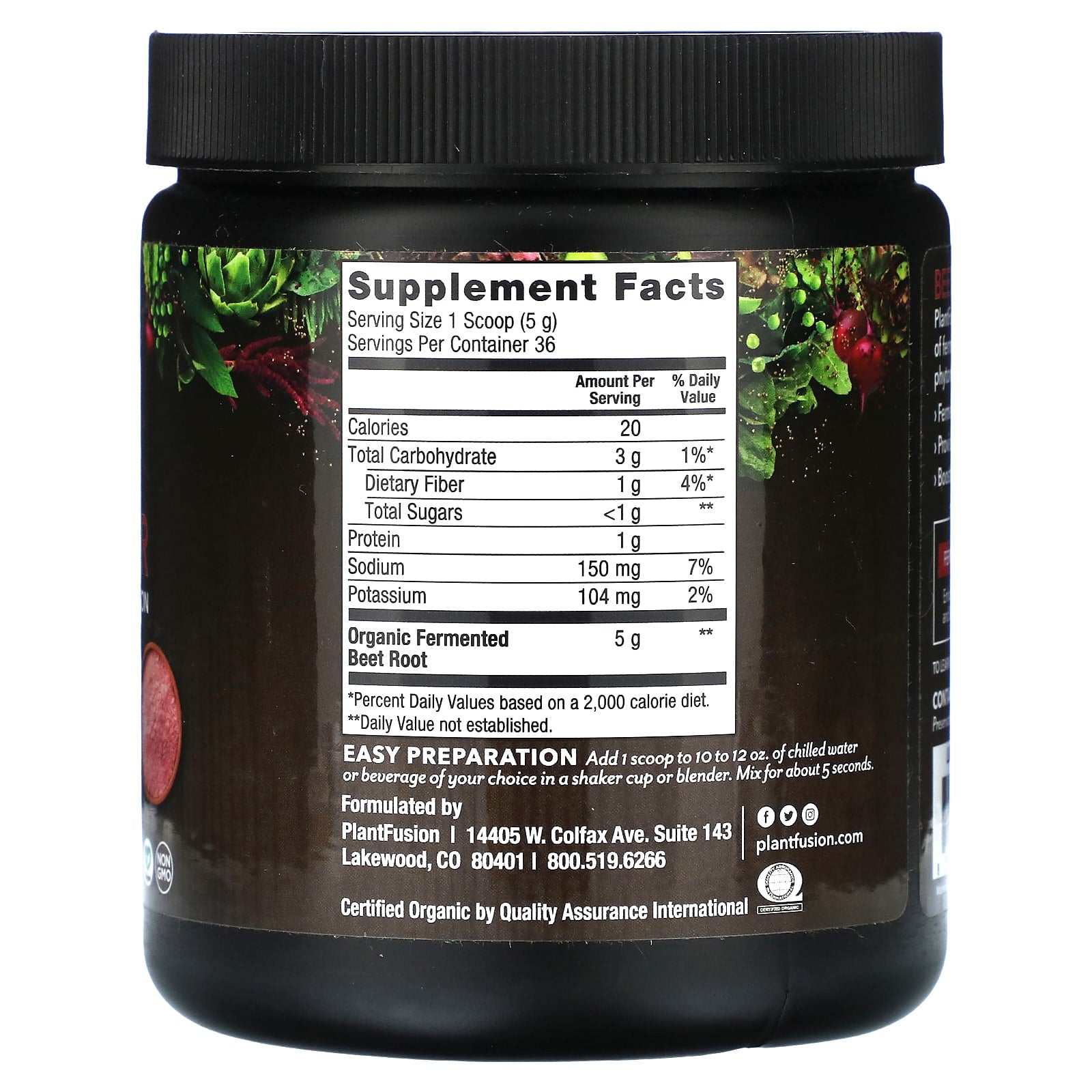 PlantFusion, Organic Beet Powder, 6.43 oz (180 g) - Image 2