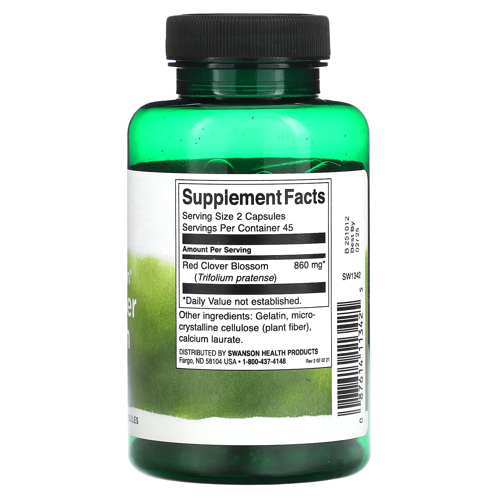Swanson, Full Spectrum Red Clover Blossom, 430 mg , 90 Capsules - Image 2