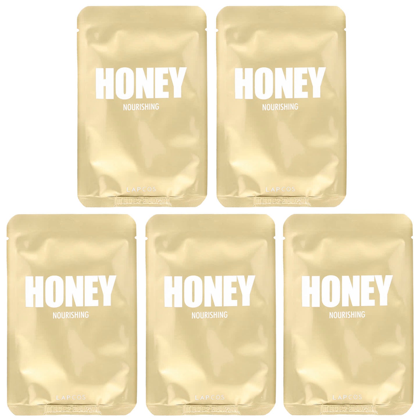 Lapcos, Honey Beauty Sheet Mask Set, Nourishing, 5 Sheets, 0.91 fl oz (27 ml) Each - Image 1