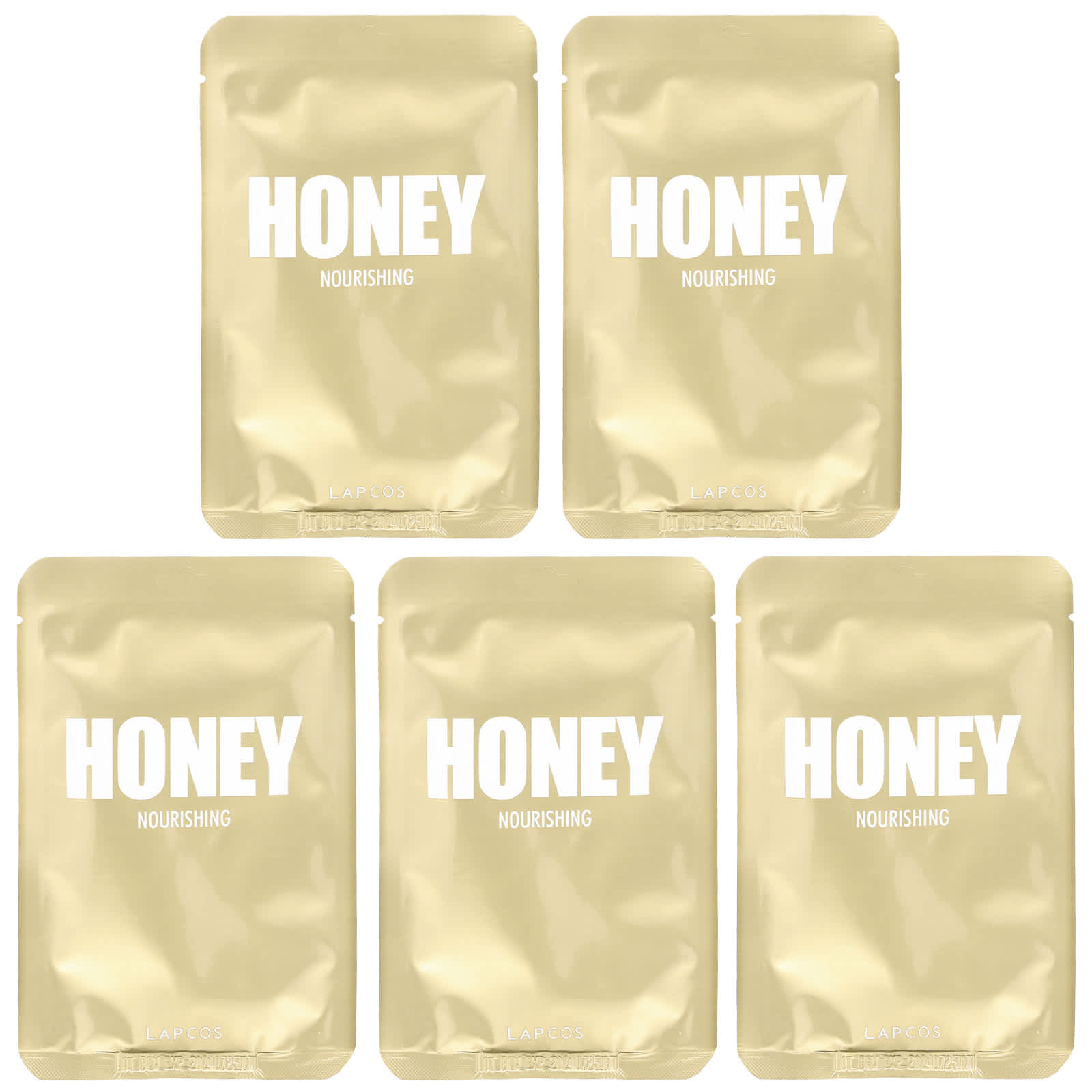Lapcos, Honey Beauty Sheet Mask Set, Nourishing, 5 Sheets, 0.91 fl oz (27 ml) Each - Image 1