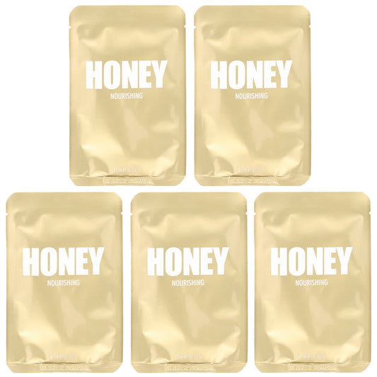 Lapcos, Honey Beauty Sheet Mask Set, Nourishing, 5 Sheets, 0.91 fl oz (27 ml) Each - Image 1