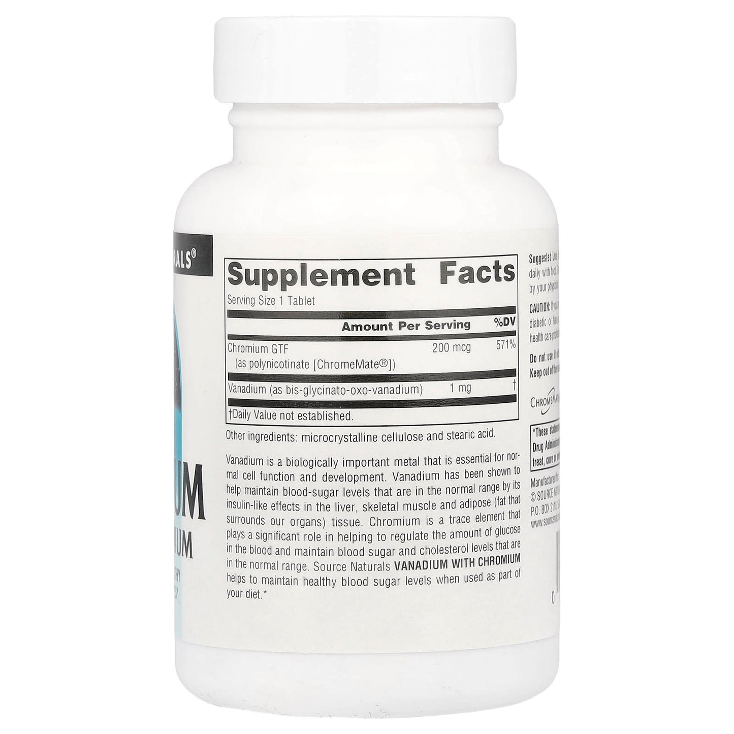 Source Naturals, Vanadium With Chromium, 180 Tablets - Image 2