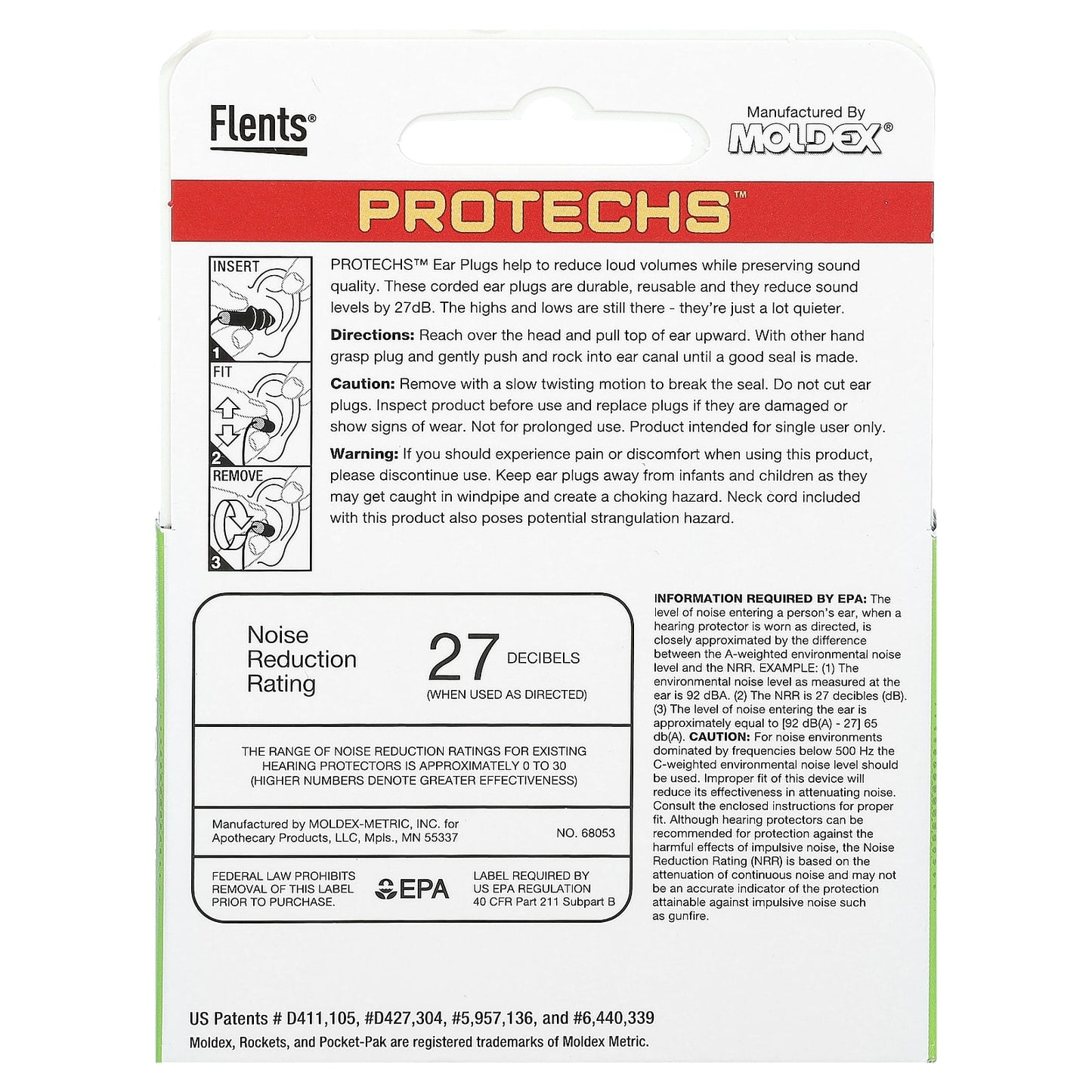 Flents EPAPROTECHS Ear Plugs for Noise Reduction - 1 Pair with Case - Image 2