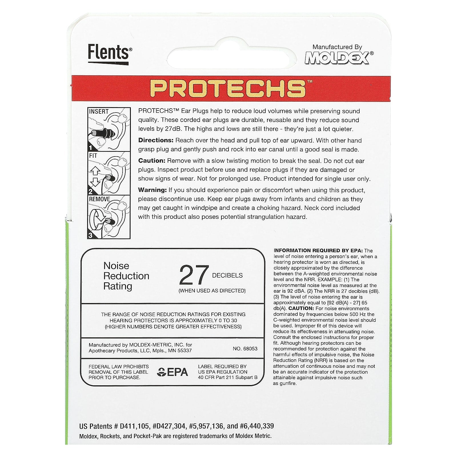 Flents EPAPROTECHS Ear Plugs for Noise Reduction - 1 Pair with Case - Image 2