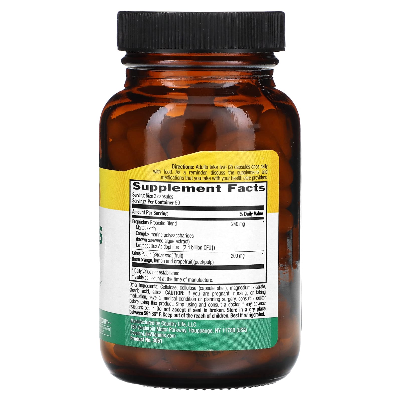 Country Life Acidophilus Probiotics, 100 Vegan Capsules | Digestive Health Support - Image 2