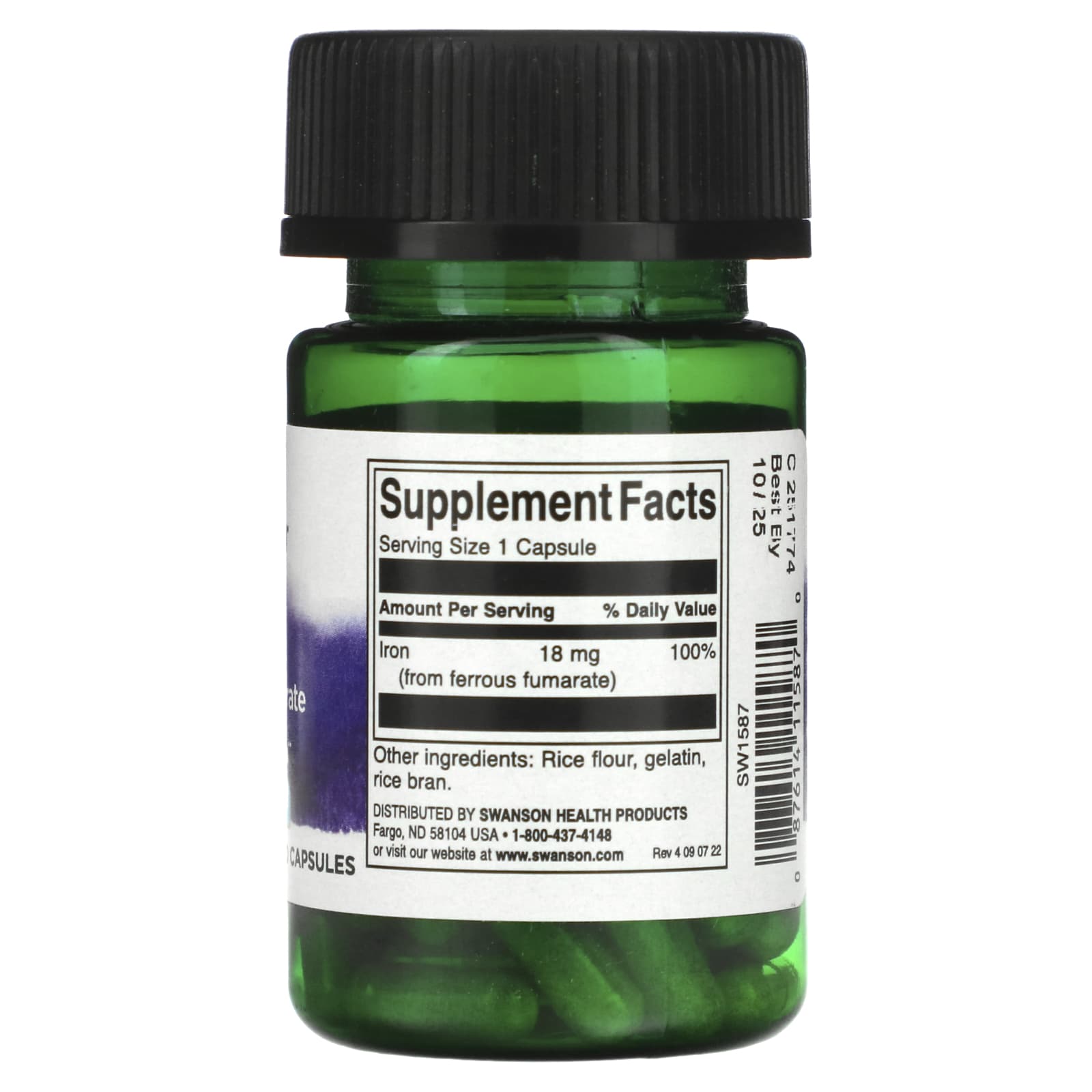Swanson, Iron Ferrous Fumarate, 18 mg, 60 Capsules - Image 2
