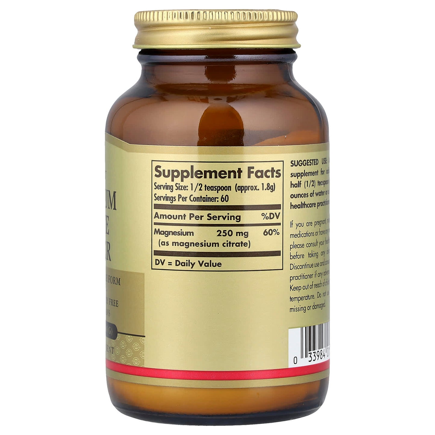 Solgar, Magnesium Citrate Powder, 3.8 oz (108 g) - Image 2
