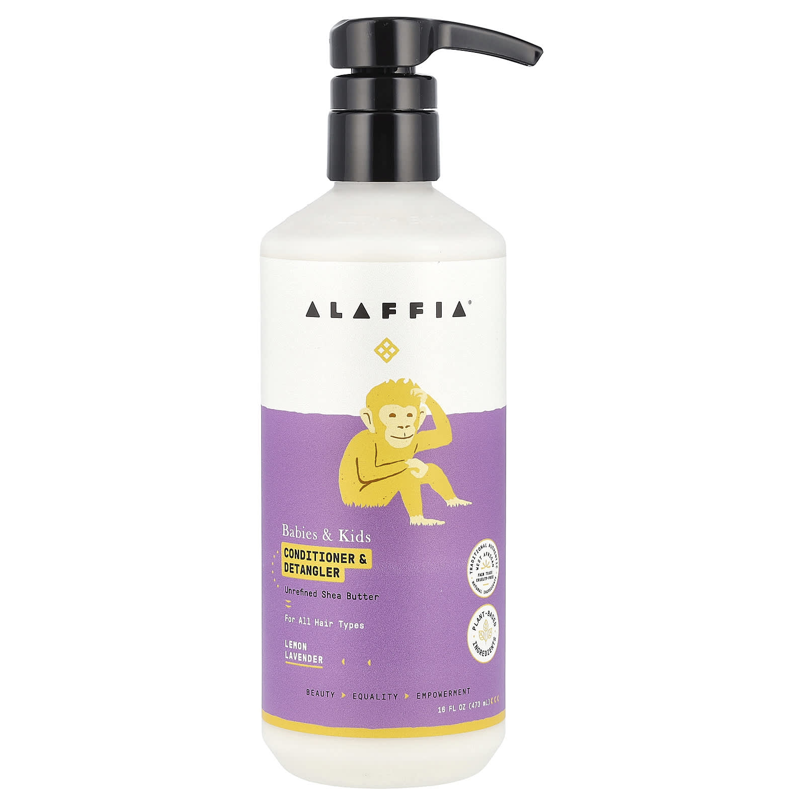 Alaffia Natural Kids Hair Conditioner & Detangler, 16 fl oz, Cruelty-Free, Vegan - Image 1
