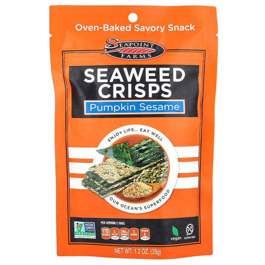 Seapoint Farms, Seaweed Crisps, Pumpkin Sesame, 1.2 oz (35 g) - Image 1