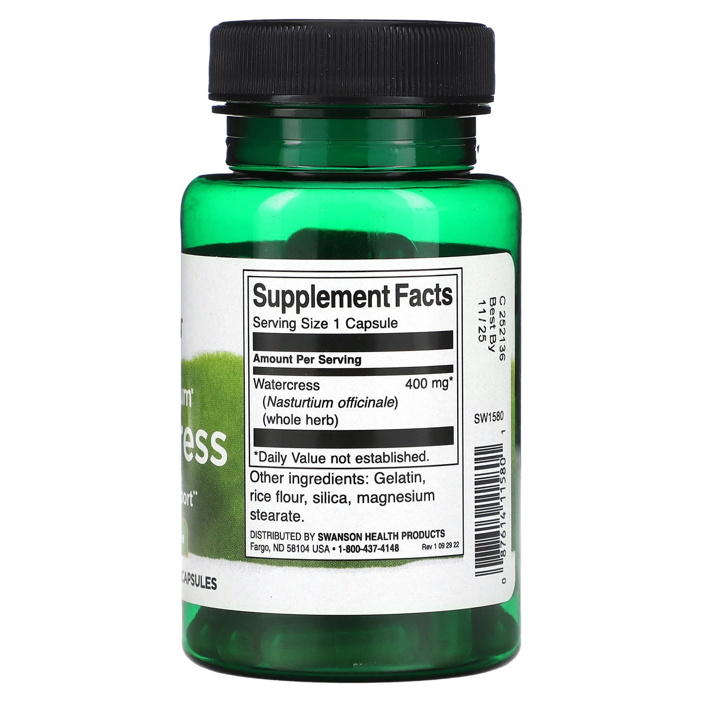 Swanson, Full Spectrum Watercress, 400 mg, 60 Capsules - Image 2