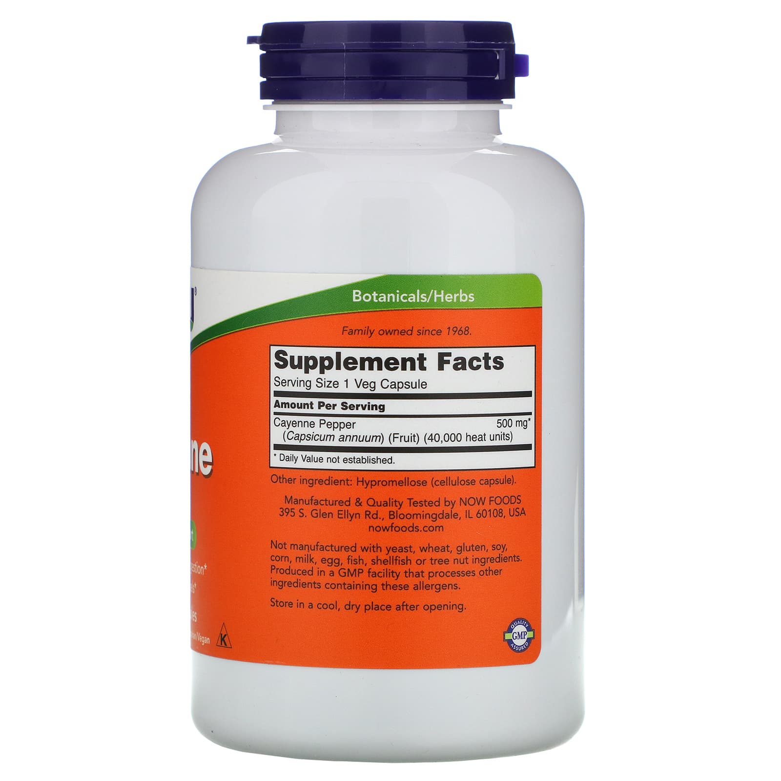 NOW Foods, Cayenne, 500 mg, 250 Veg Capsules - Image 2
