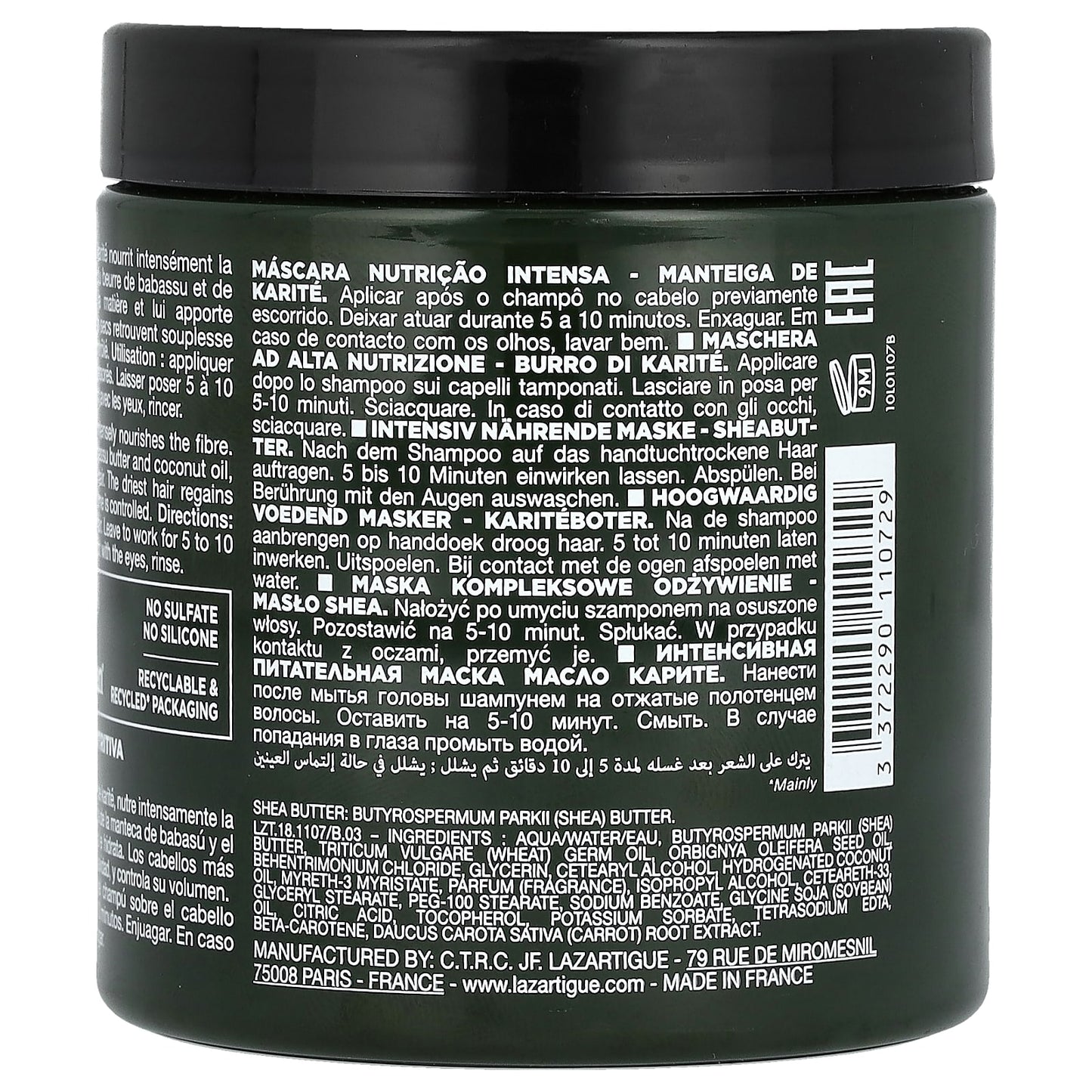 Lazartigue, Nourish, High Nutrition Hair Mask, Shea Butter, 8.4 fl oz (250 ml) - Image 2