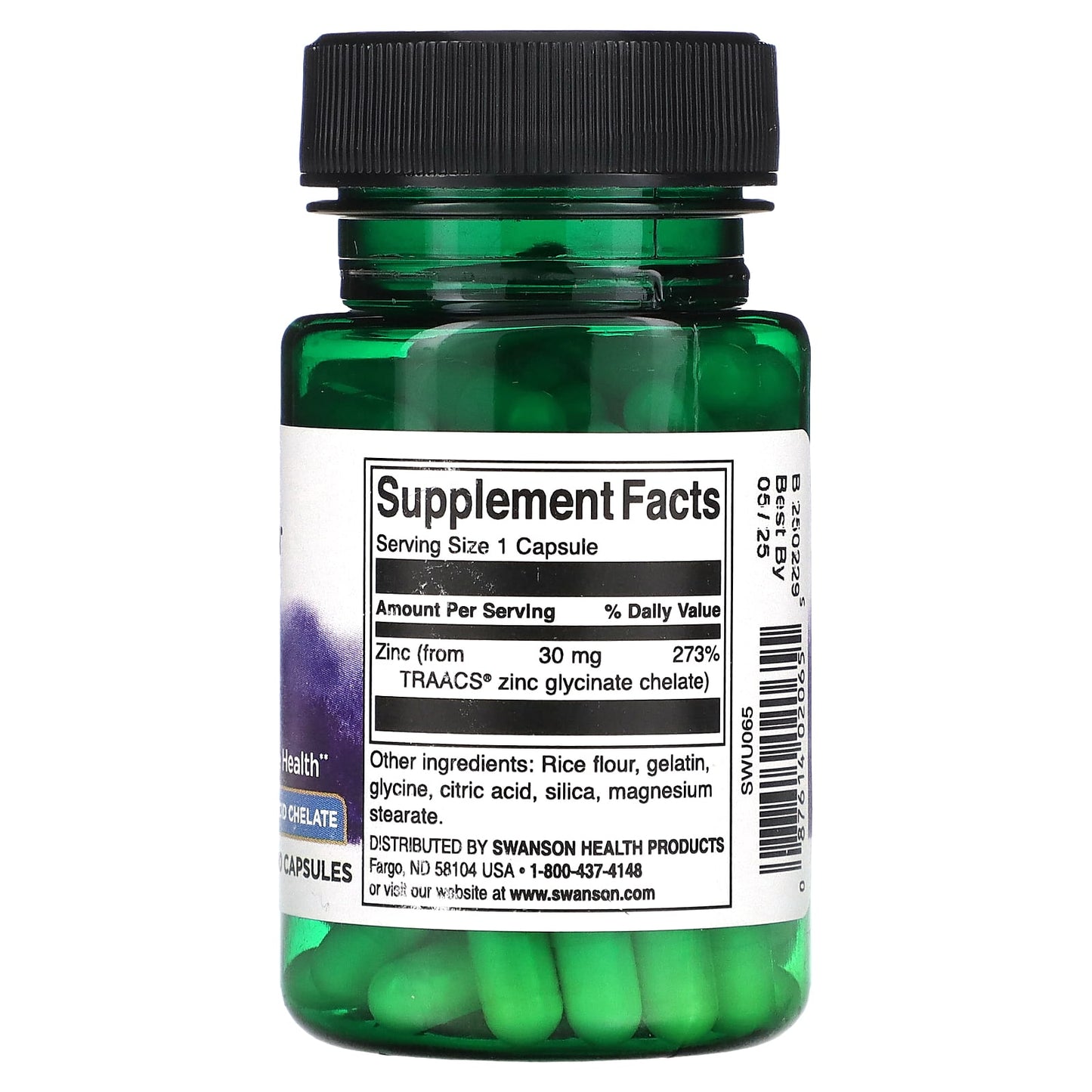 Swanson, Albion® Zinc, 30 mg, 90 Vegan Capsules - Image 2