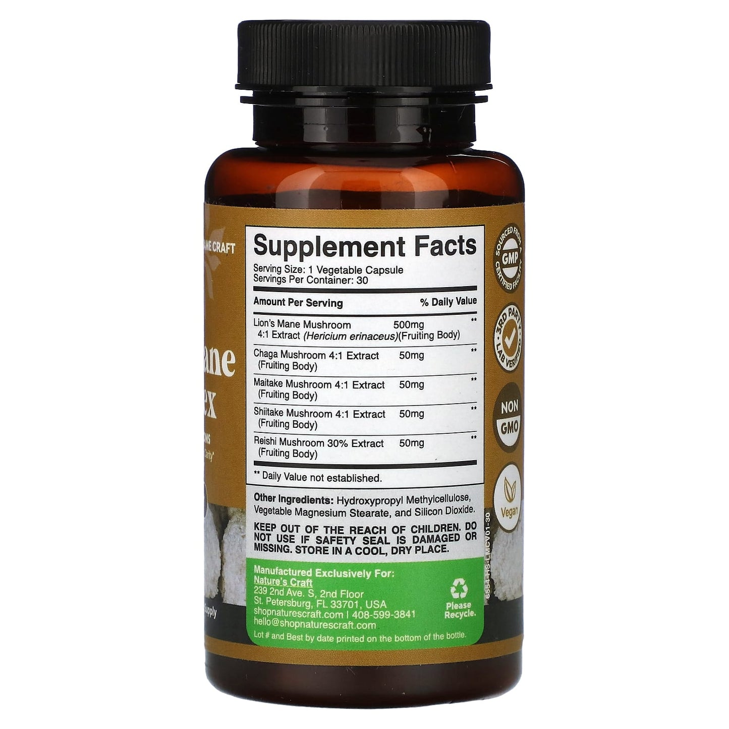 Nature's Craft, Lion's Mane Complex, 30 Capsules - Image 2
