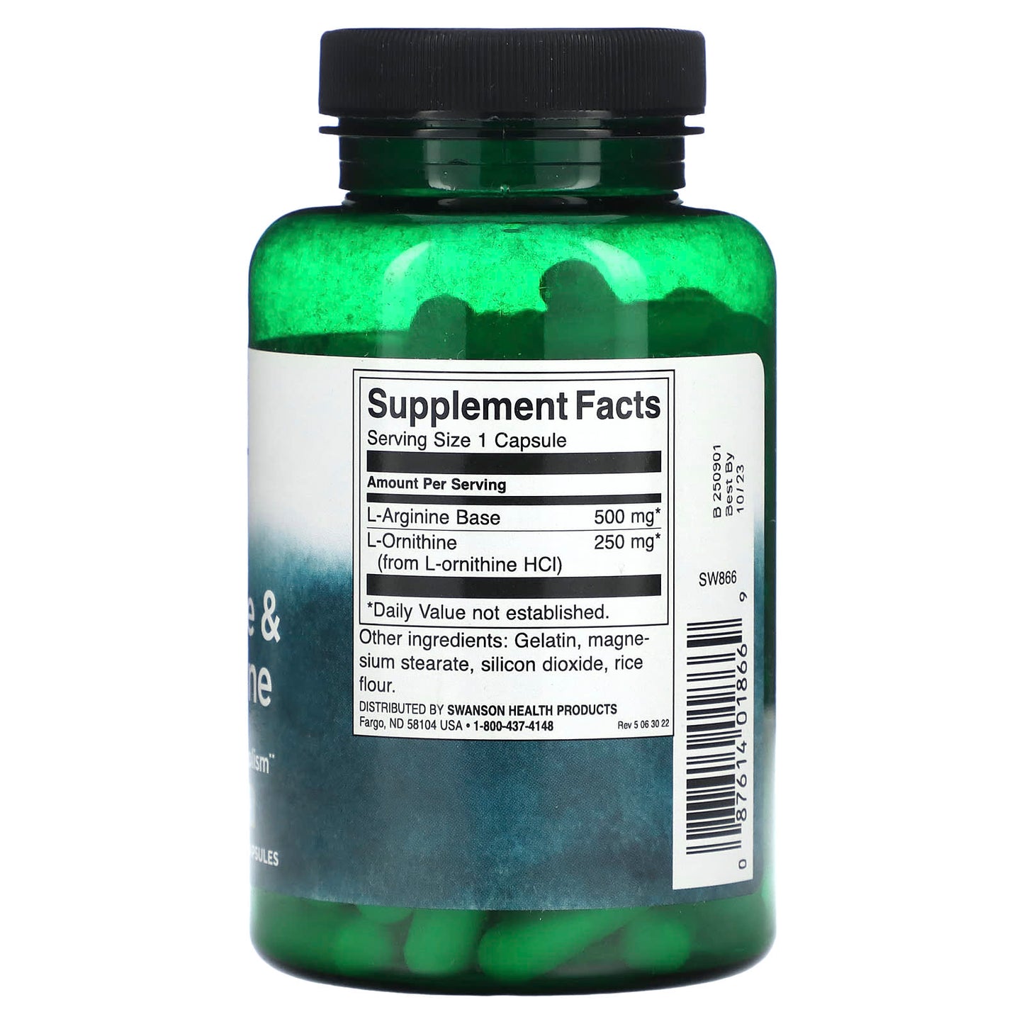 Swanson, L-Arginine & L-Ornithine, 100 Capsules - Image 2