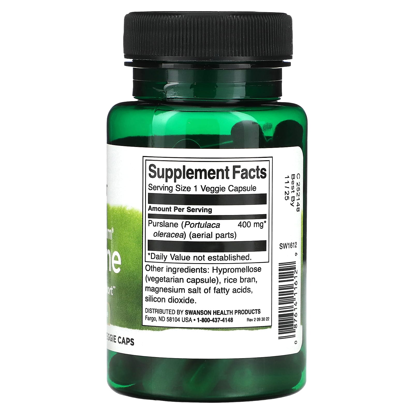 Swanson, Full Spectrum Purslane, 400 mg, 60 Veggie Caps - Image 2