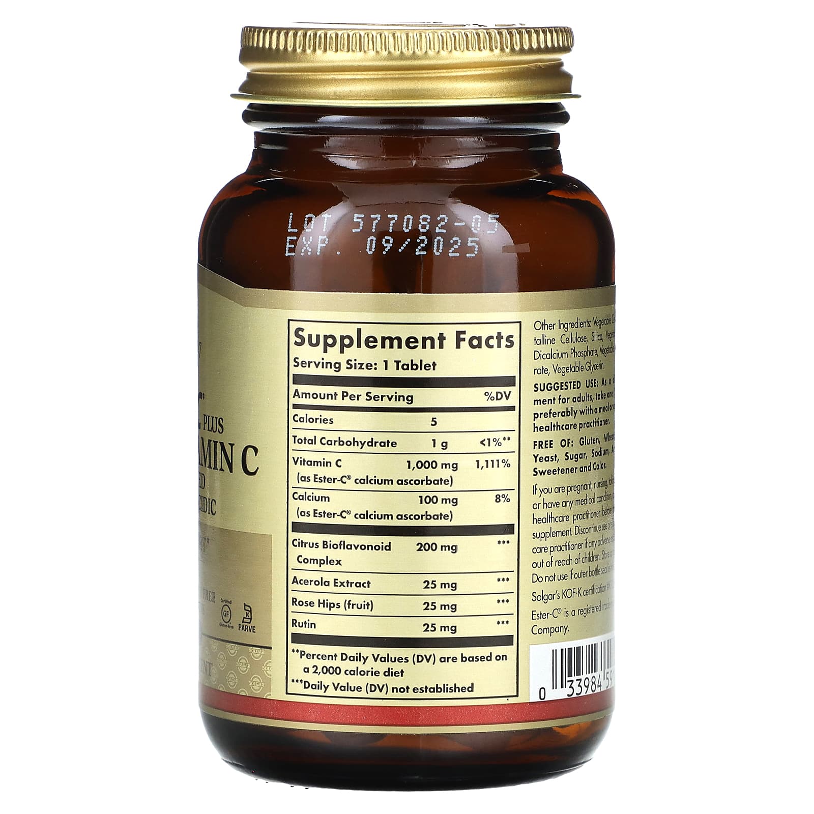 Solgar, Ester-C Plus, Vitamin C, 1,000 mg, 60 Tablets - Image 2