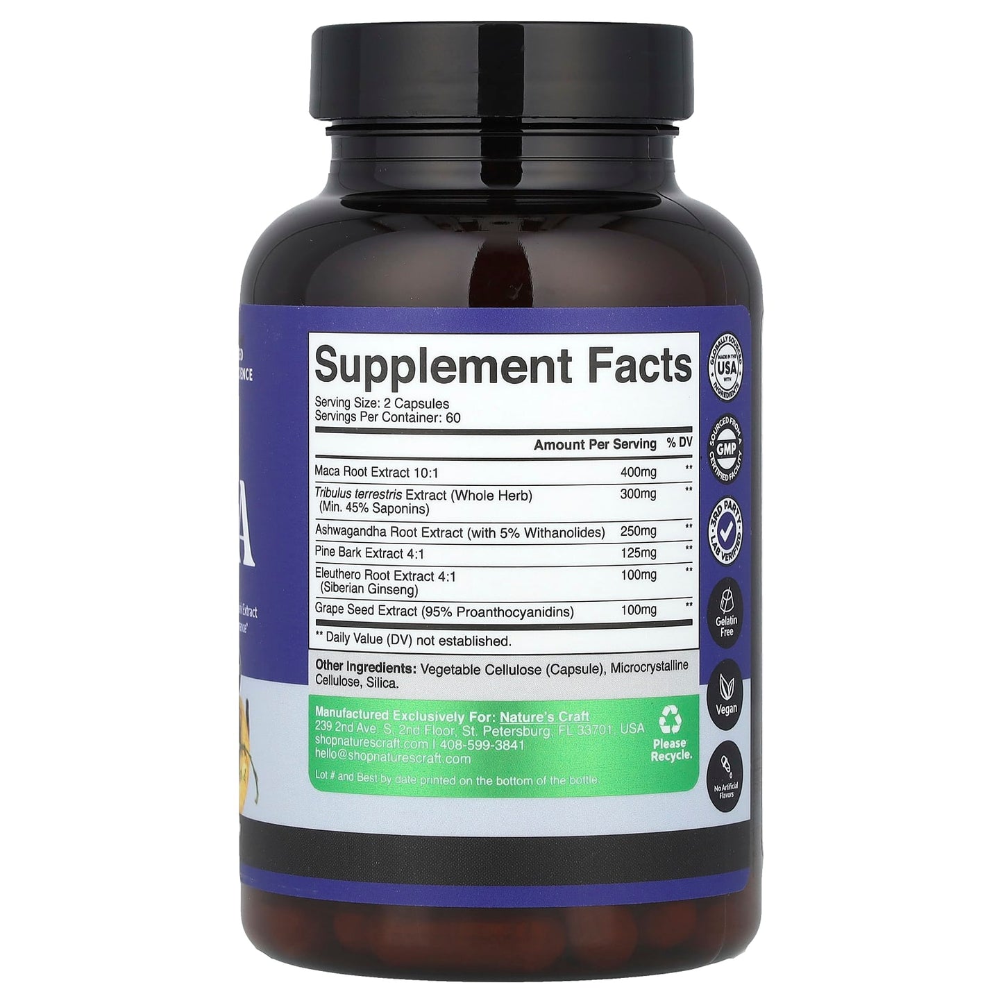 Nature's Craft, Men's Wellness, Maca Root Complex, 120 Capsules - Image 2