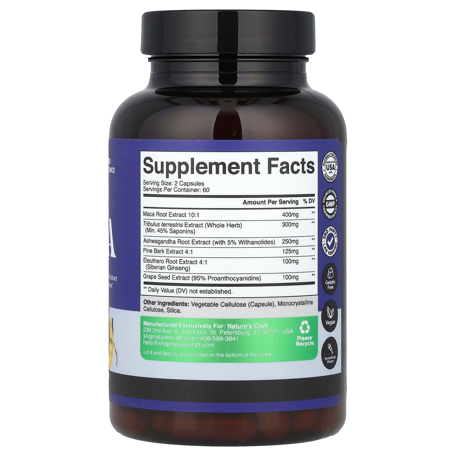 Nature's Craft, Men's Wellness, Maca Root Complex, 120 Capsules - Image 2