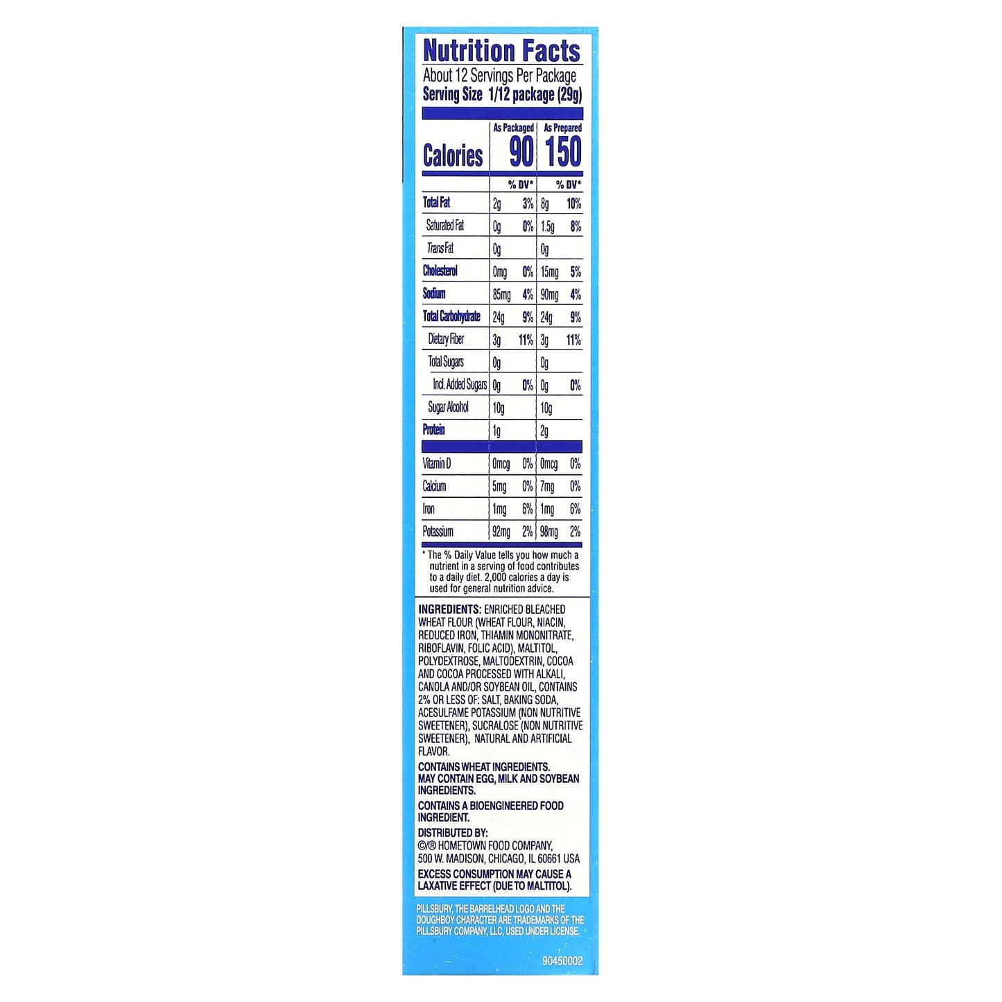 Pillsbury, Zero Sugar, Brownie Mix, Chocolate Fudge, 12.35 oz (350 g) - Image 2