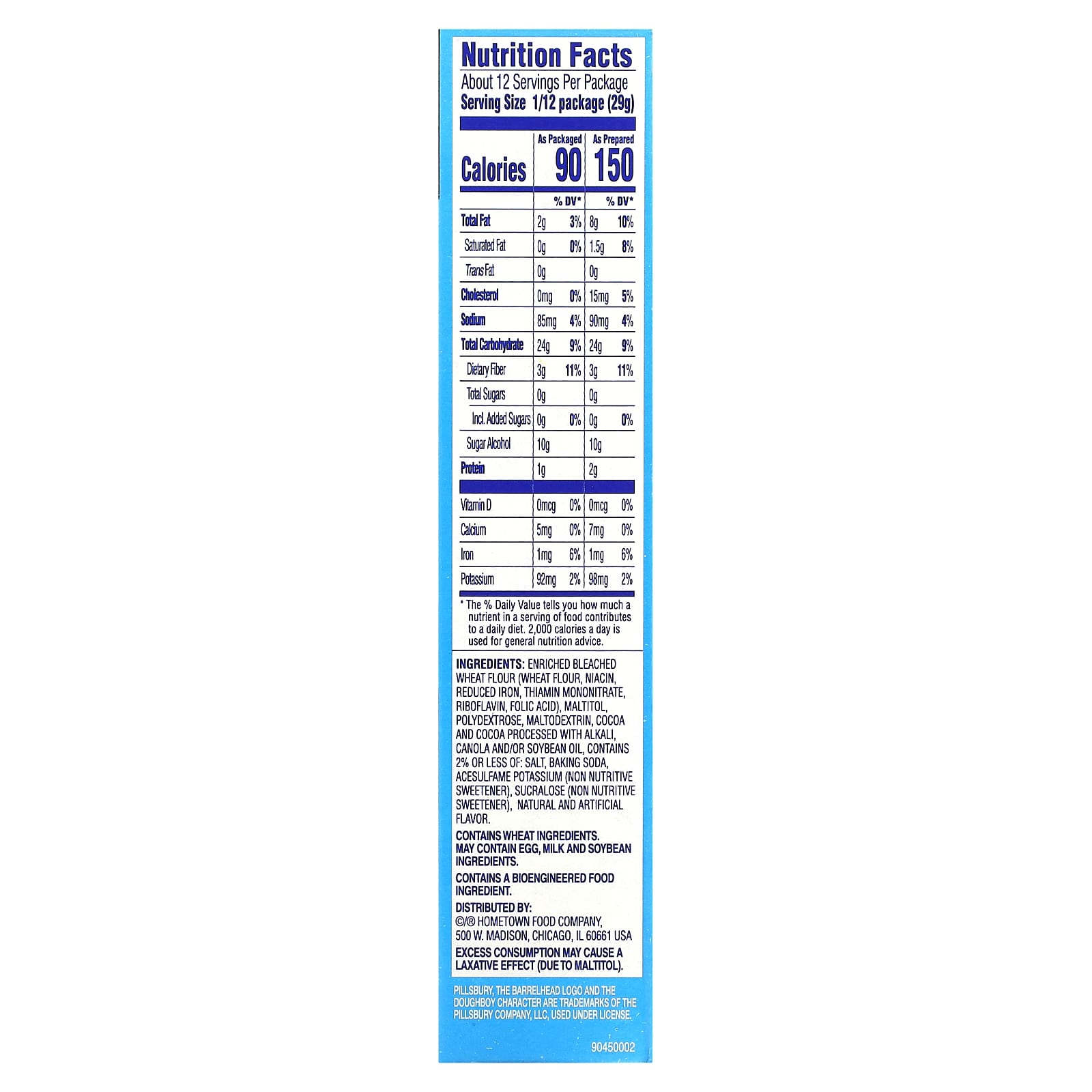 Pillsbury, Zero Sugar, Brownie Mix, Chocolate Fudge, 12.35 oz (350 g) - Image 2