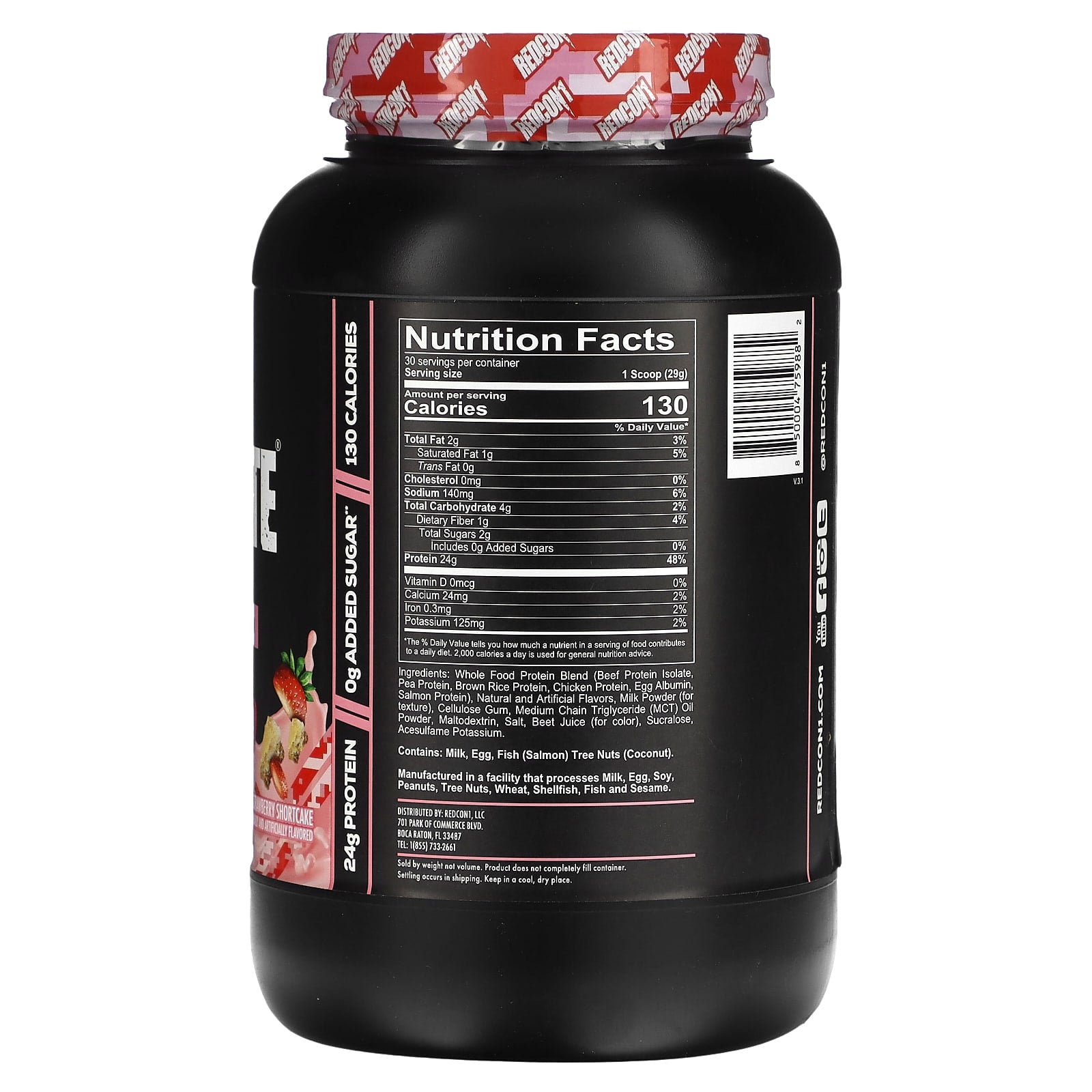 Redcon1, MRE Lite, Whole Food Protein, Strawberry Shortcake, 1.92 lb (870 g) - Image 2