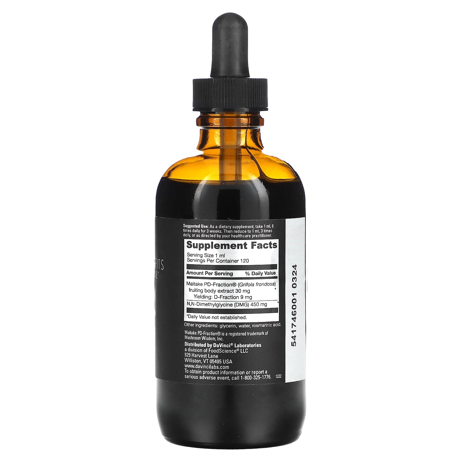 DaVinci Laboratories Maitake-DMG Liquid Immune Support Supplement - Image 2