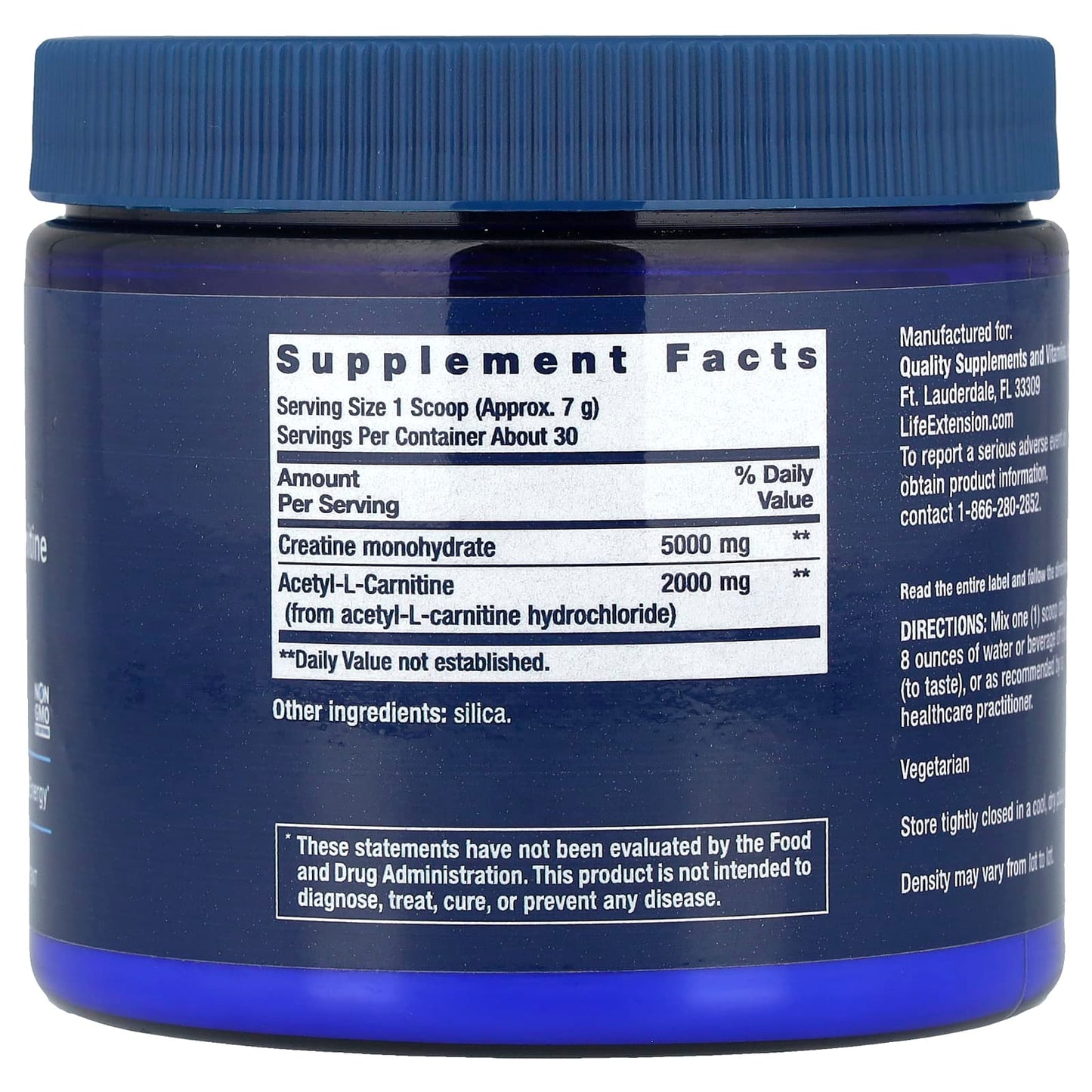 Life Extension, Creatine & Acetyl-L-Carnitine, Energy Plus , 0.51 lb (233 g) - Image 2