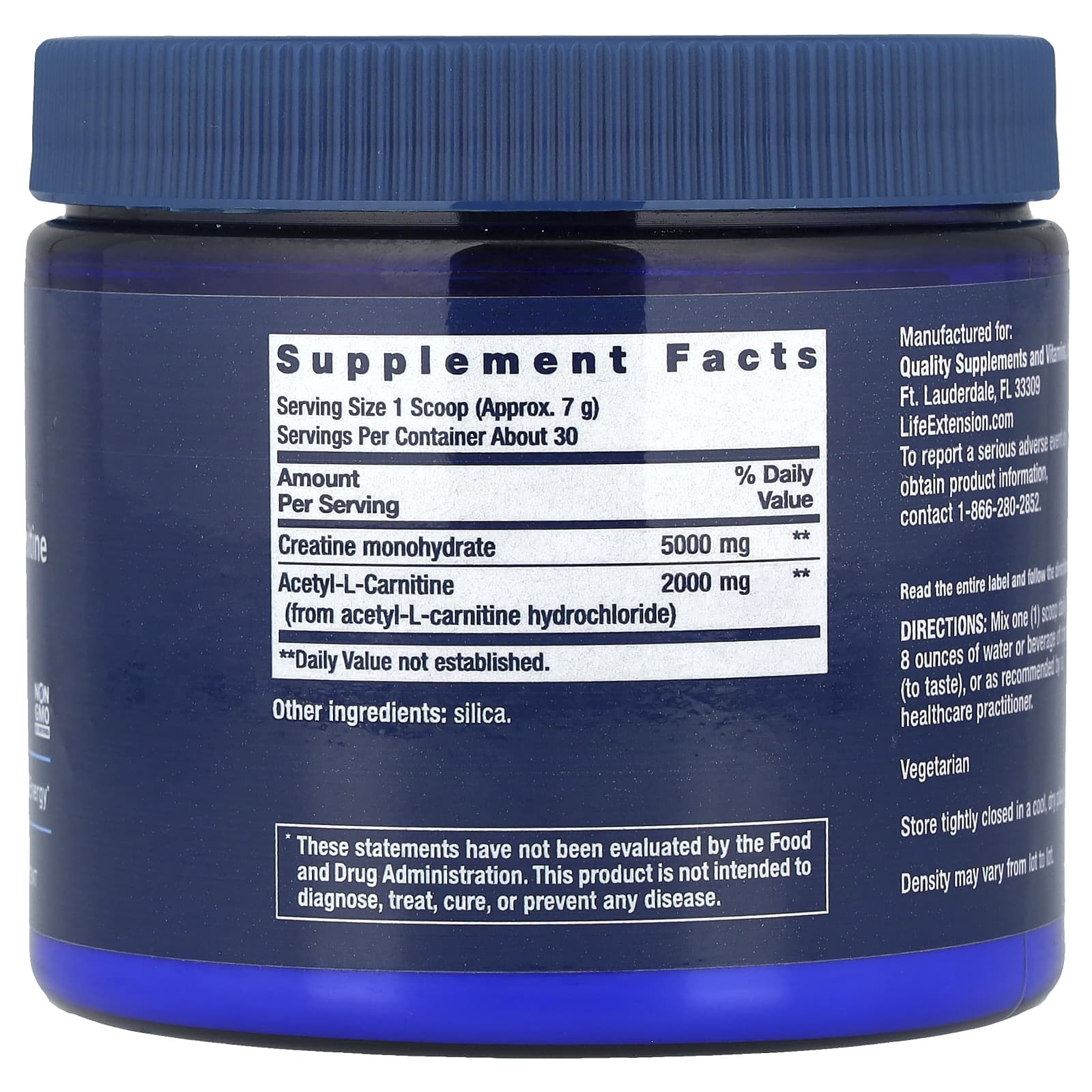 Life Extension, Creatine & Acetyl-L-Carnitine, Energy Plus , 0.51 lb (233 g) - Image 2