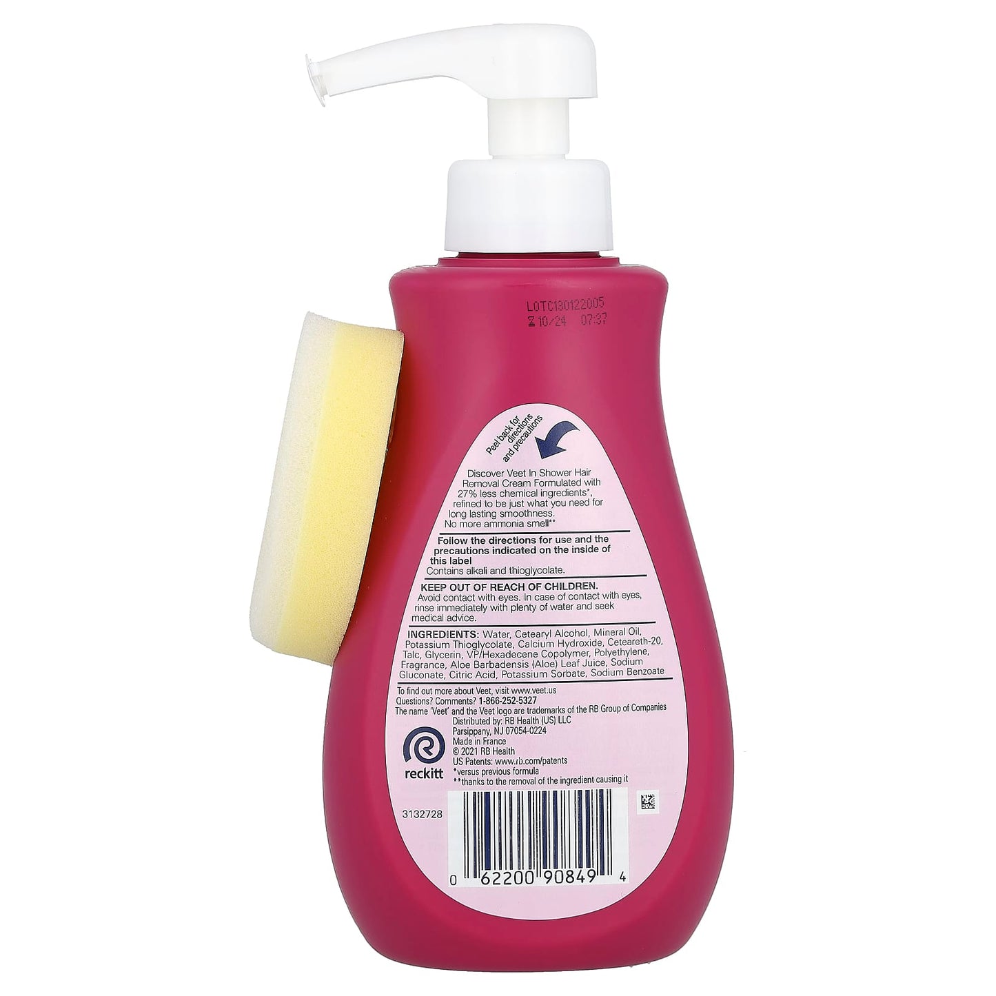 Veet, In Shower Hair Removal Cream, Aloe Vera & Violet Blossom, 13.5 fl oz (400 ml) - Image 2