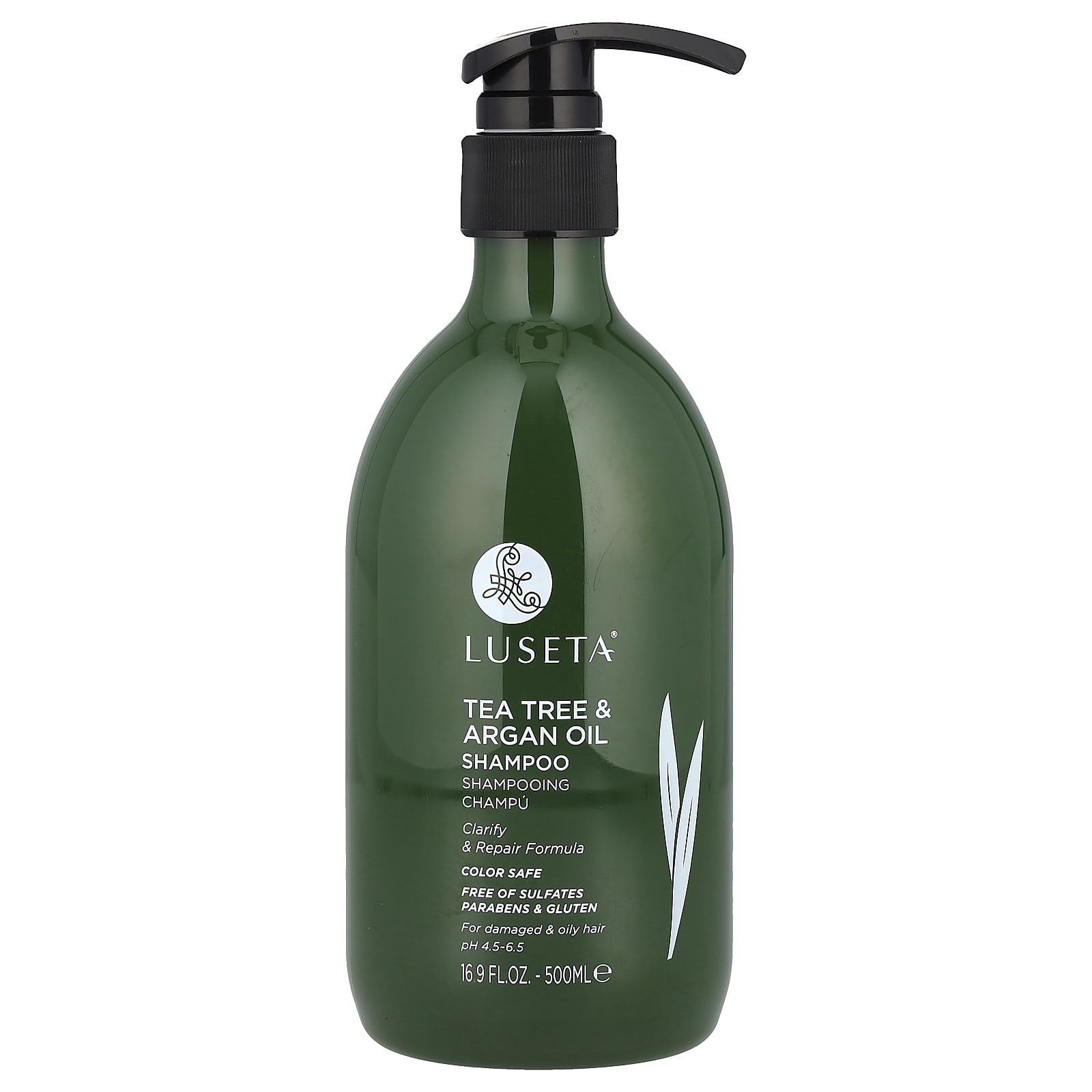 Luseta Beauty, Tea Tree & Argan Oil Shampoo, For Damaged & Oily Hair, 16.9 fl oz (500 ml) - Image 1