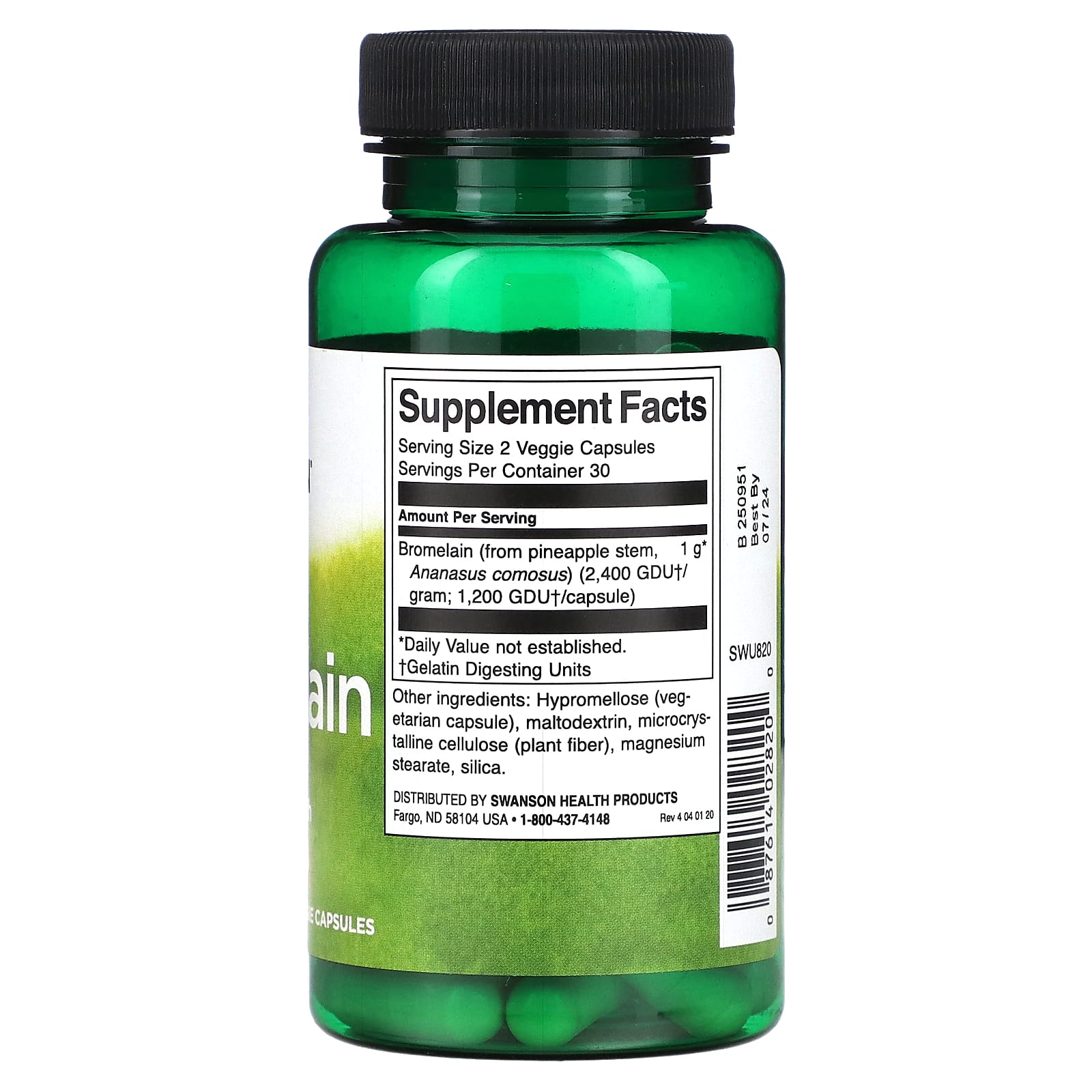 Swanson, Bromelain, 500 mg, 60 Veggie Capsules